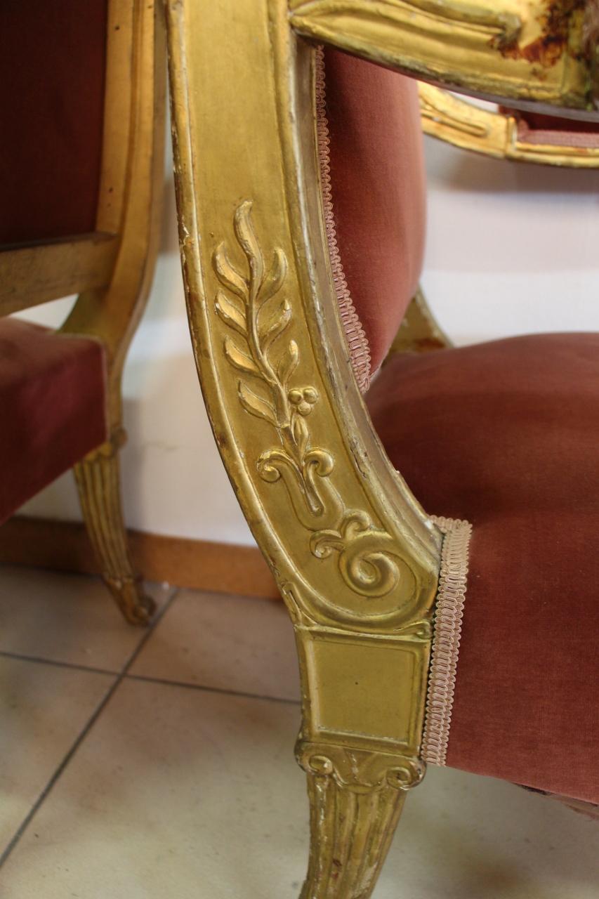 Pair of Armchairs Apparat Gilded Wood 