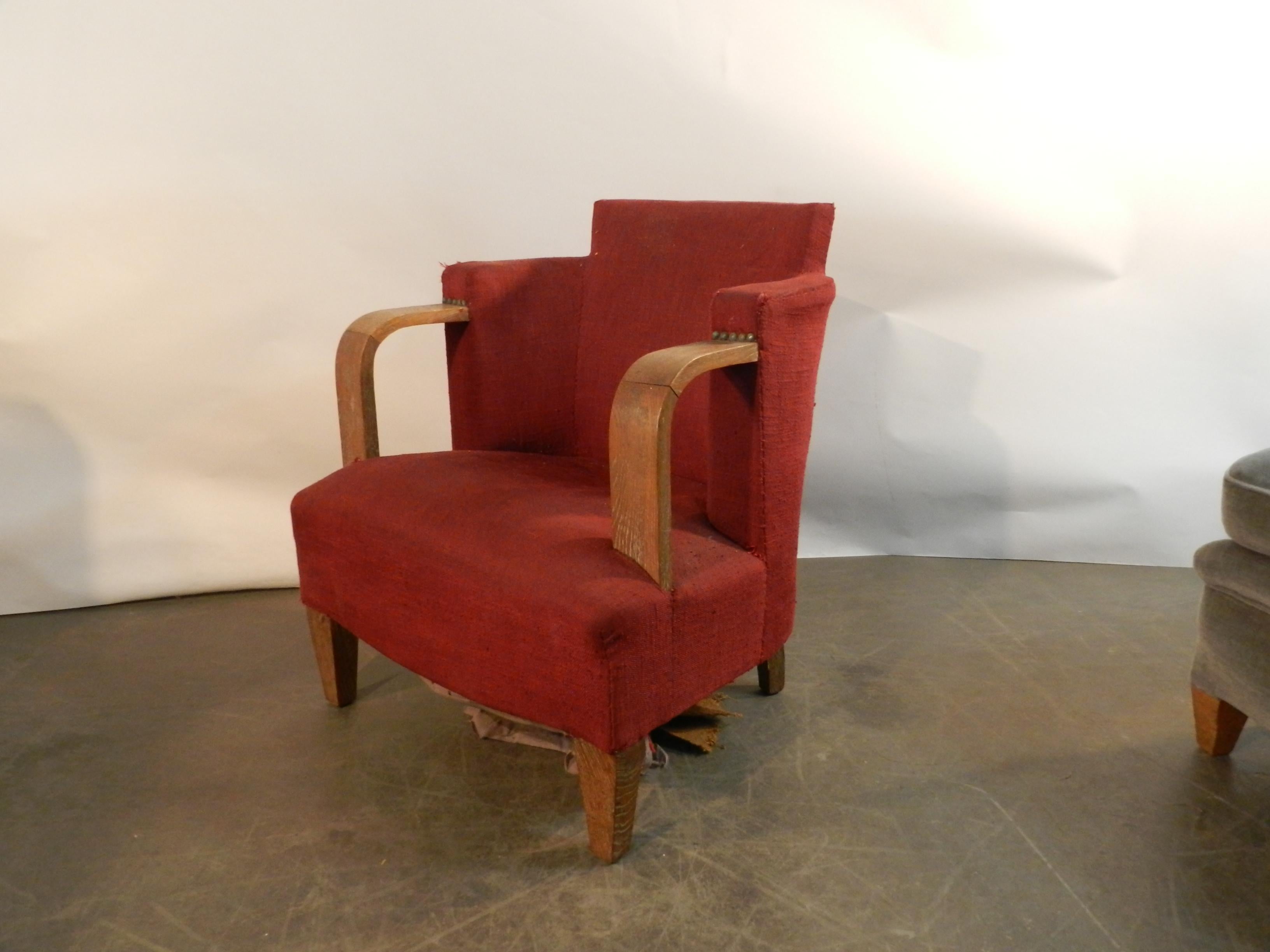French  Pair of Armchairs Art Deco, circa 1930-1940 For Sale