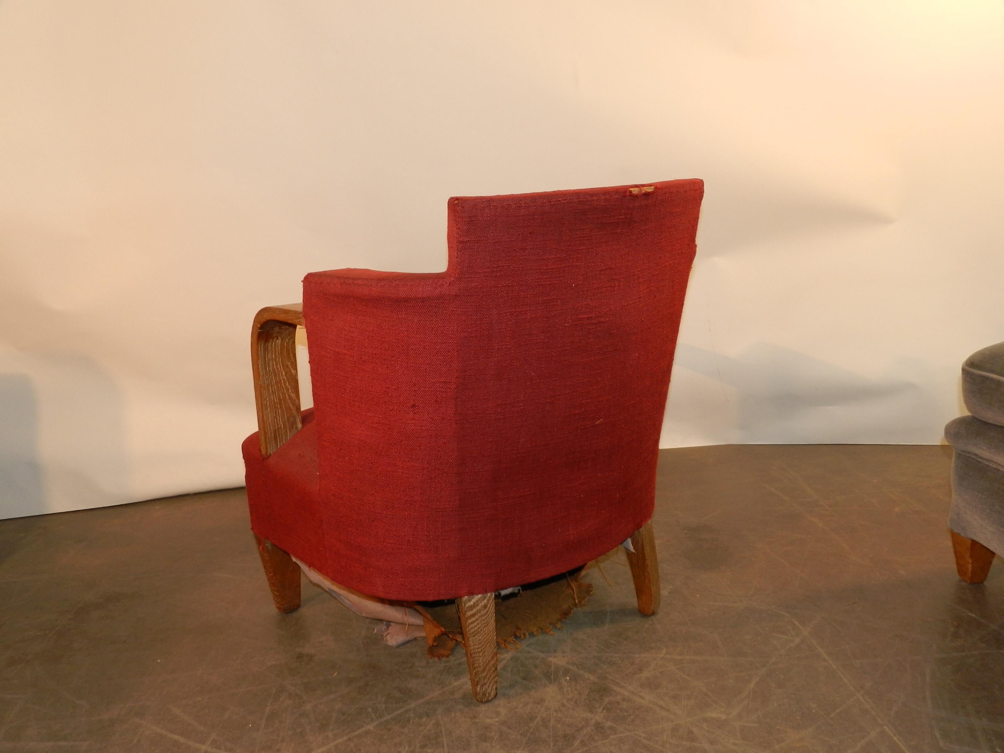 Velvet  Pair of Armchairs Art Deco, circa 1930-1940 For Sale