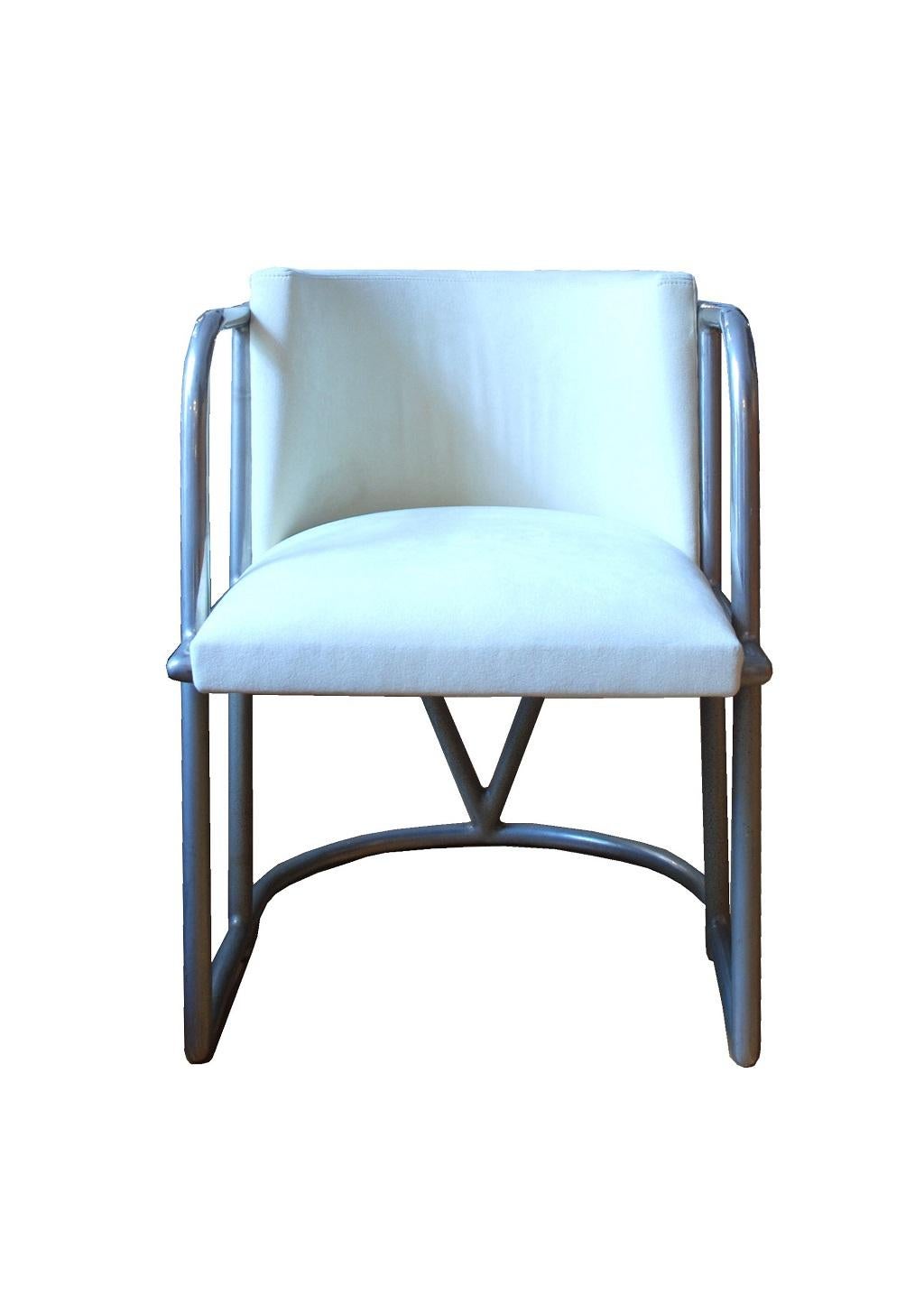 Cut Steel Pair of armchairs Art Déco For Sale