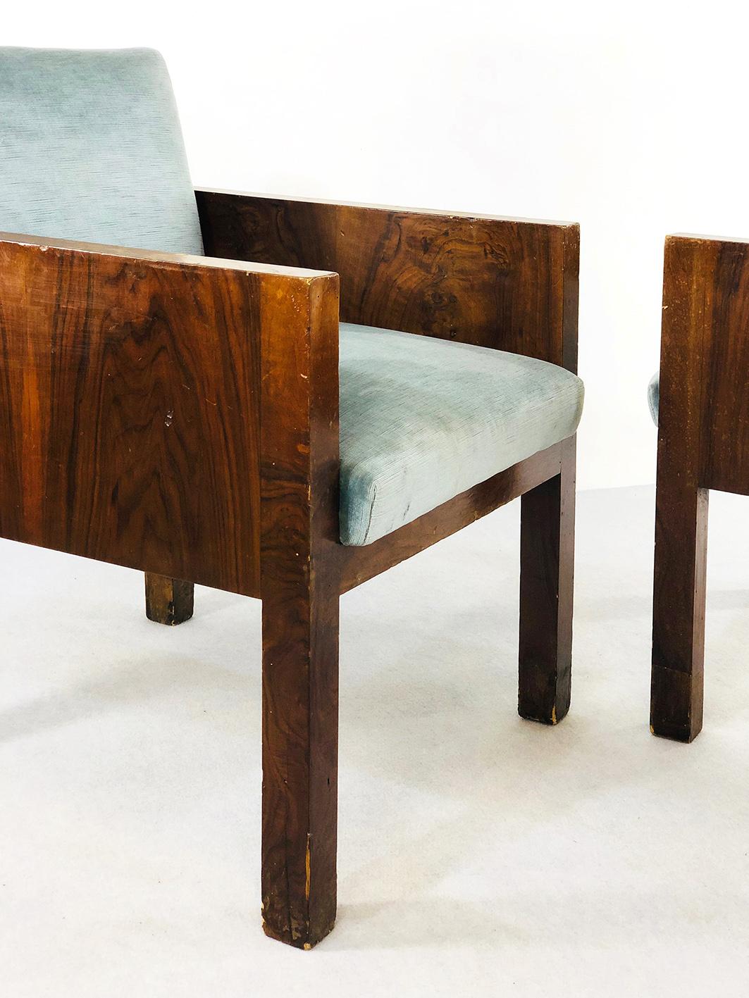 Mid-Century Modern Pair of Armchairs Attributed to Franco Albini