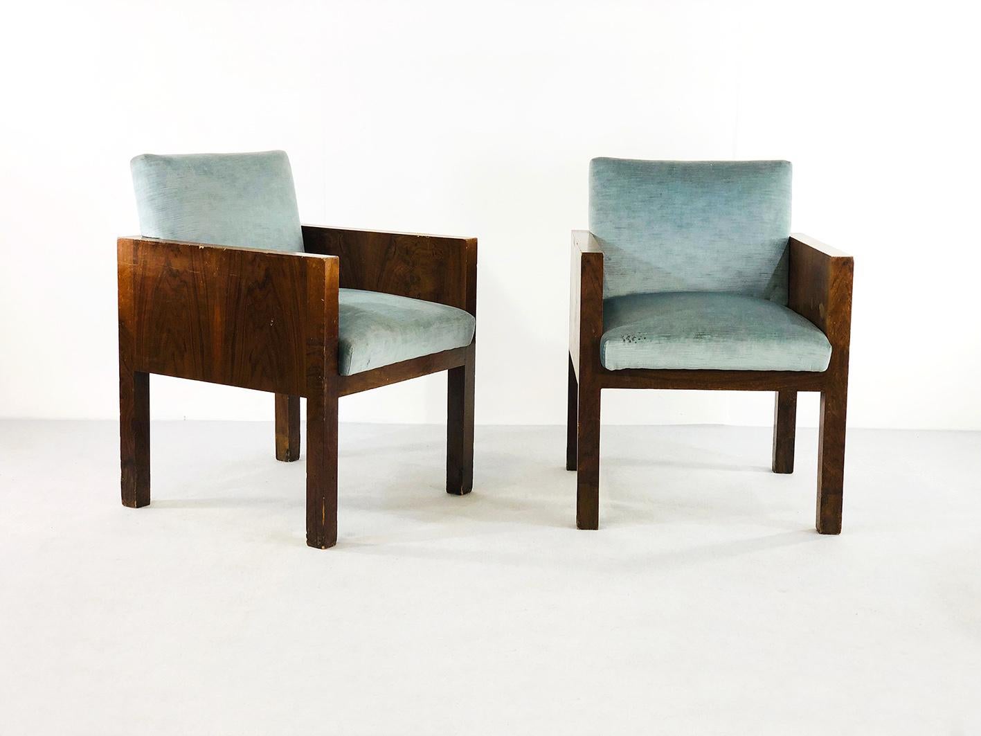 Mid-20th Century Pair of Armchairs Attributed to Franco Albini