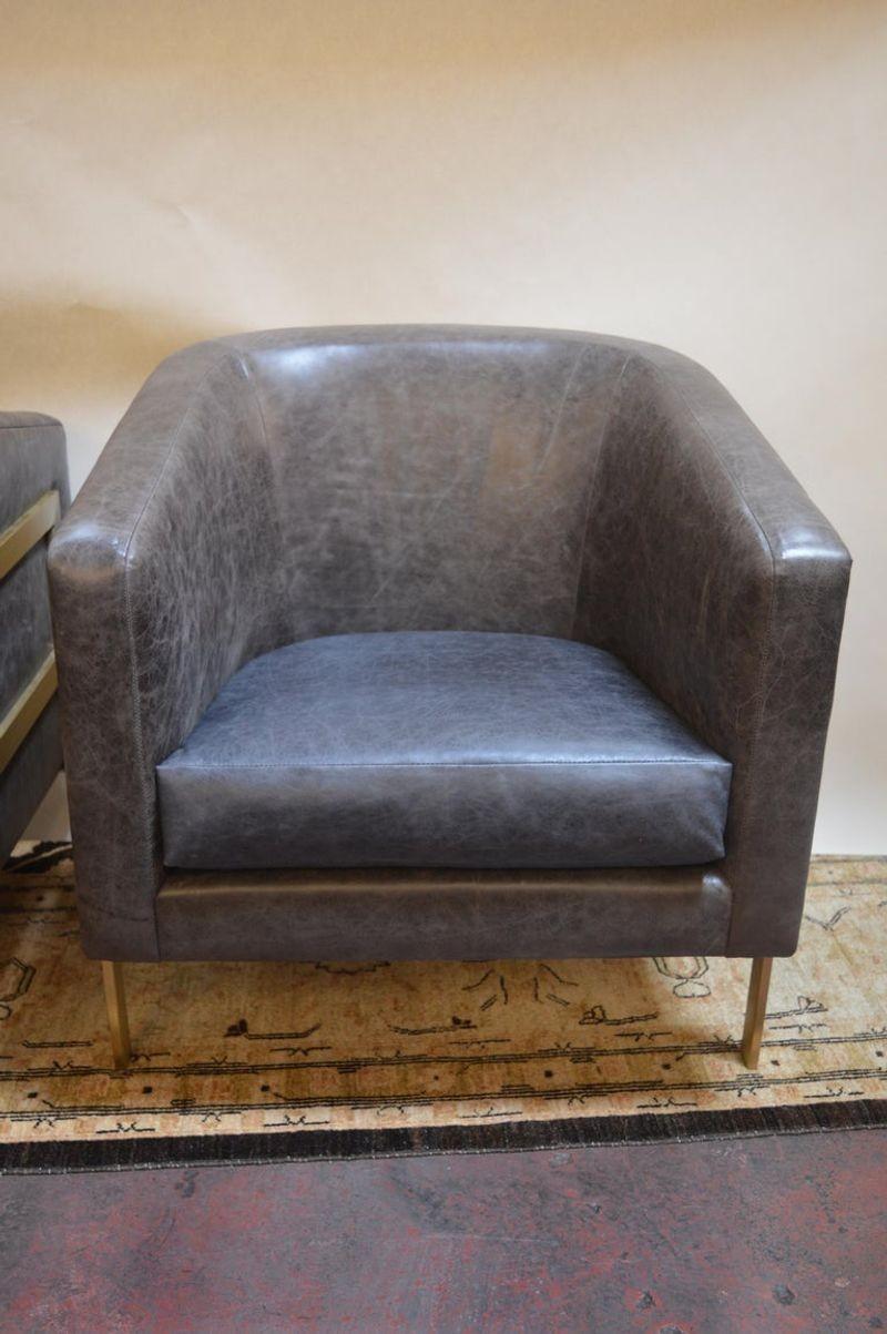 Late 20th Century Pair of Armchairs in the Style of Milo Baughman For Sale