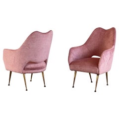 Pair of Armchairs Attributed to Federico Munari for ISA Bergamo, Italy, 1950s
