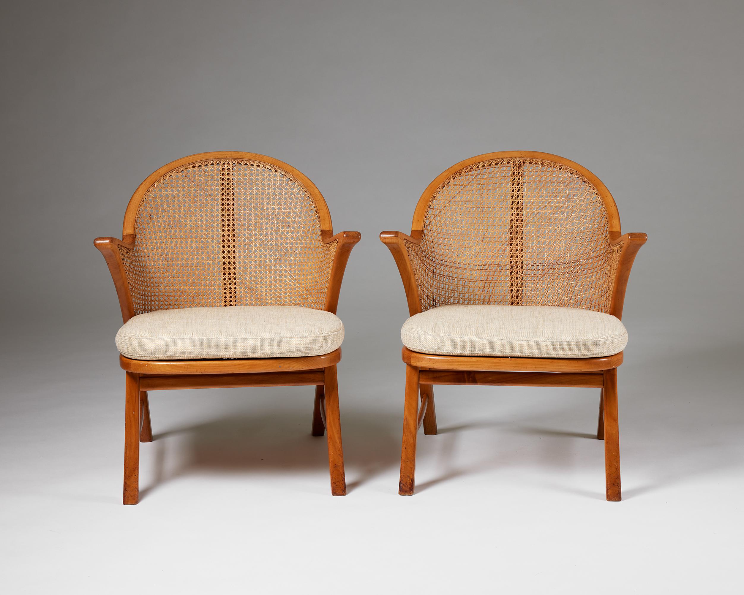Danish Pair of Armchairs Attributed to Frits Schlegel, Denmark, 1930s-1940s
