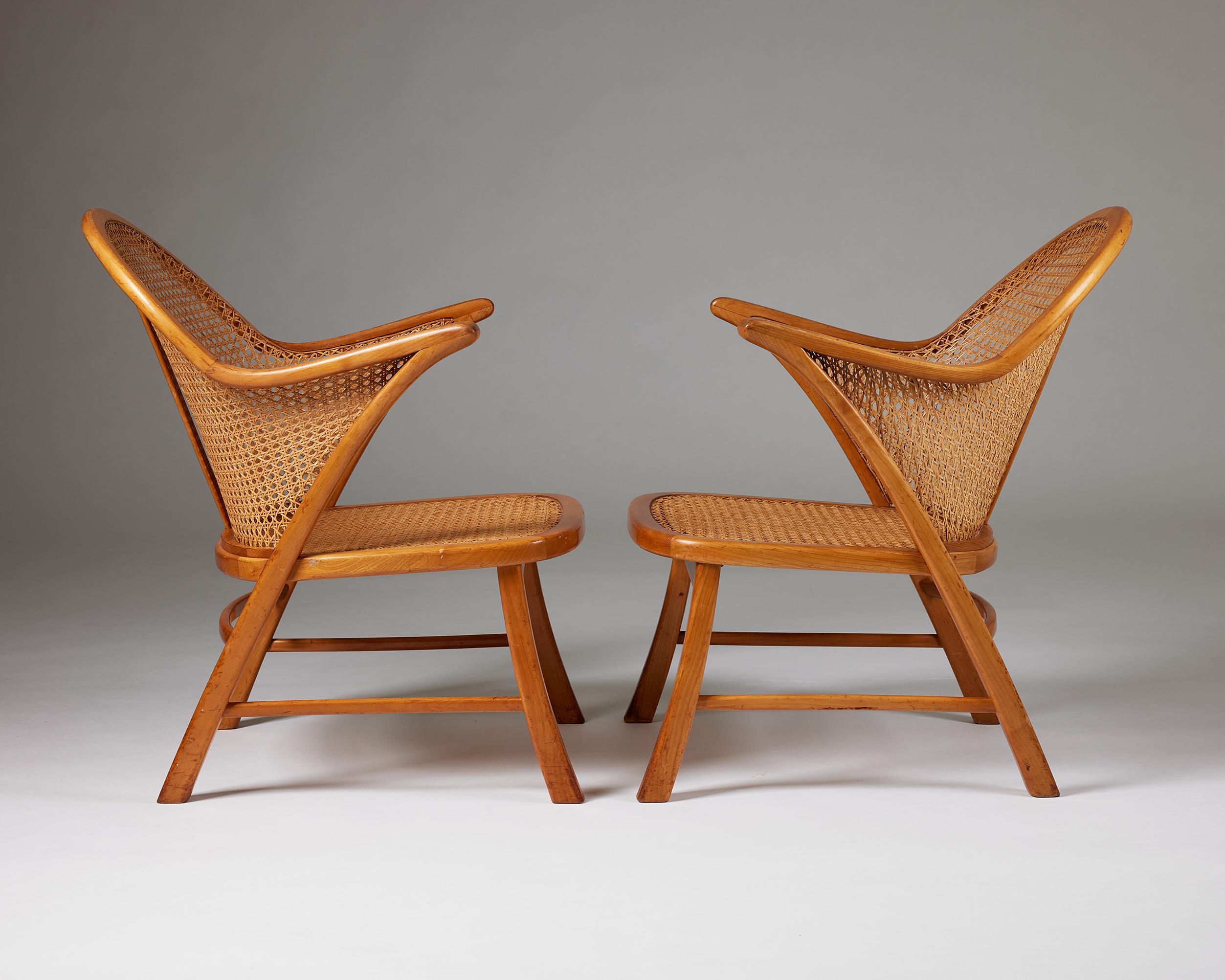 Pair of Armchairs Attributed to Frits Schlegel, Denmark, 1930s-1940s In Good Condition In Stockholm, SE