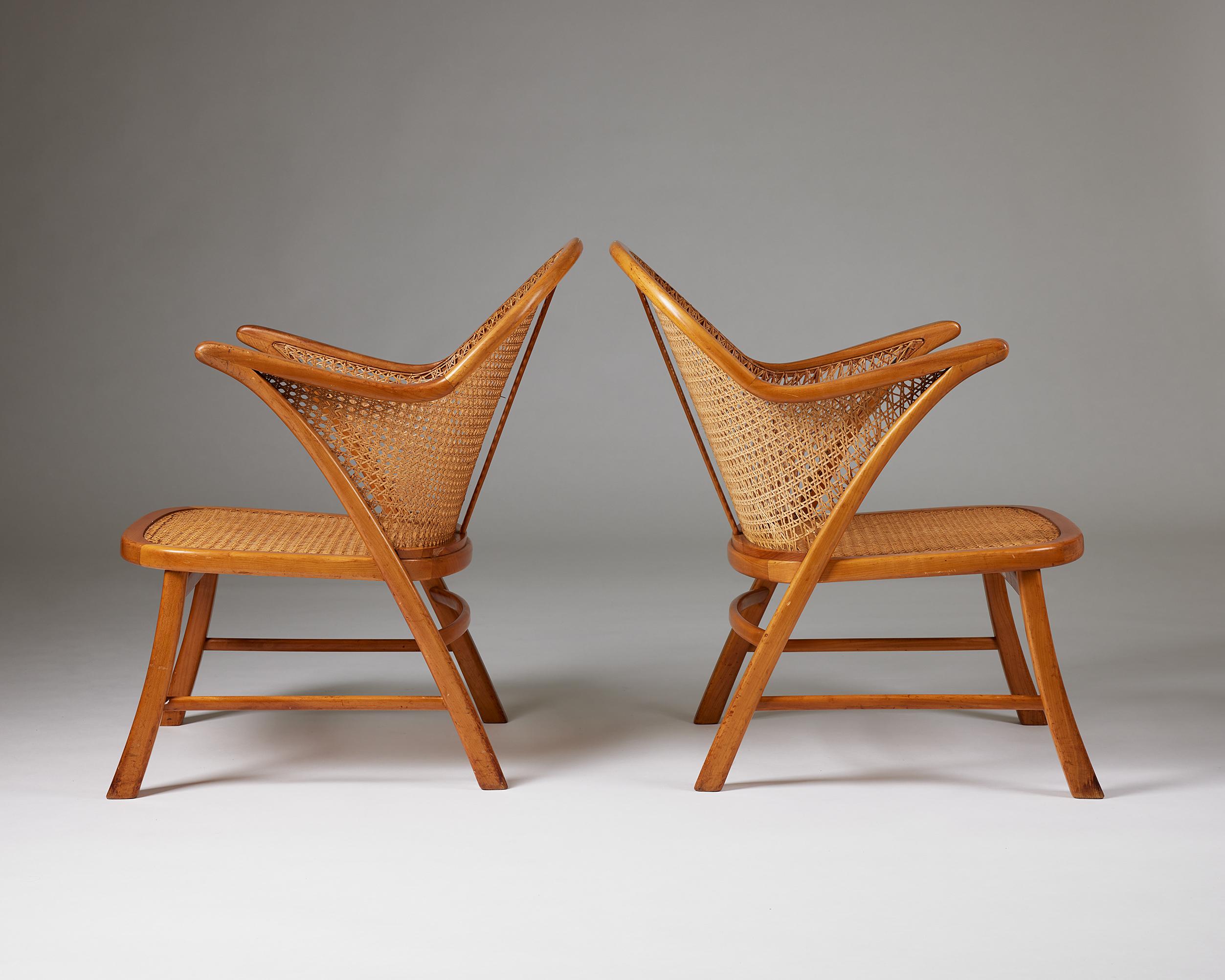 20th Century Pair of Armchairs Attributed to Frits Schlegel, Denmark, 1930s-1940s