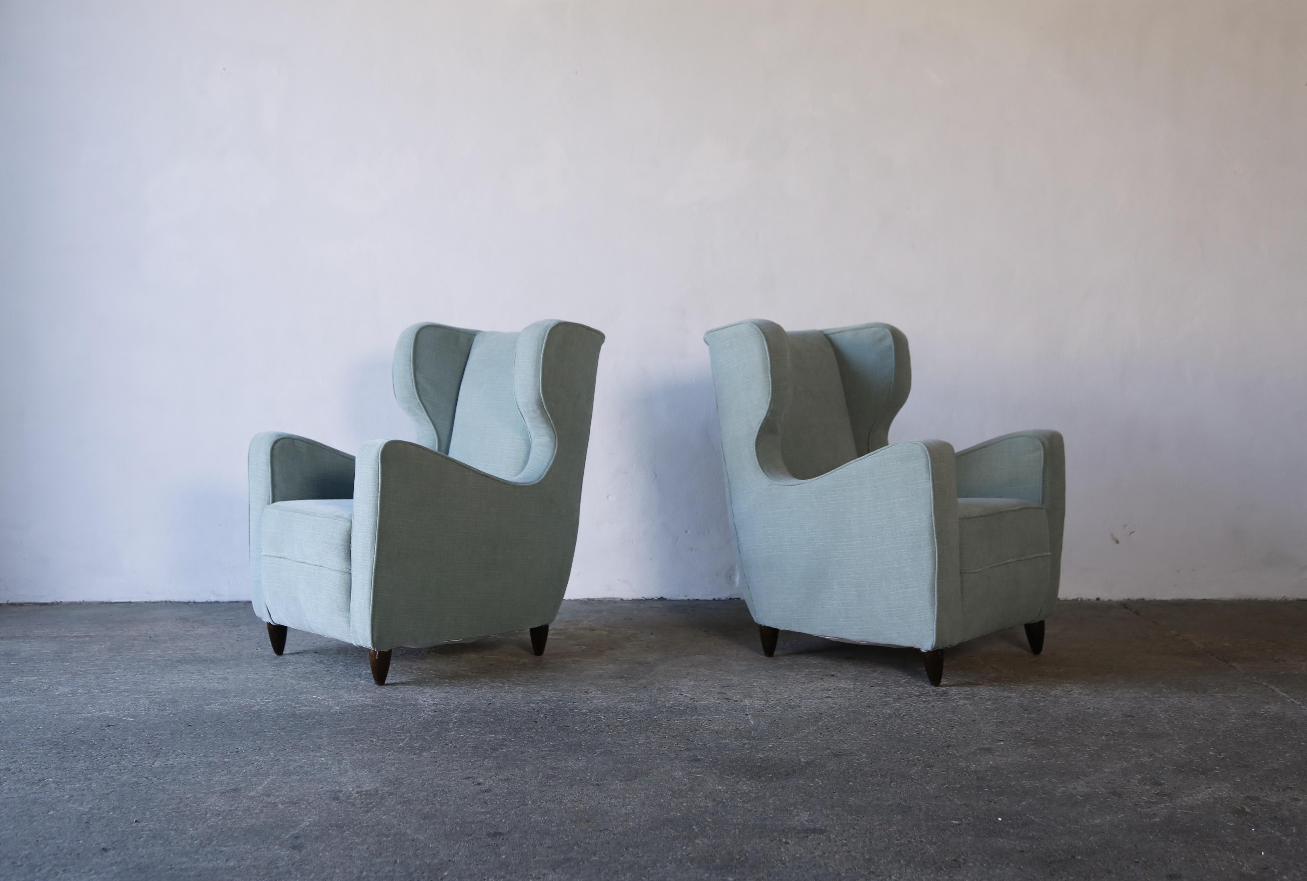 Mid-Century Modern Paire de fauteuils attribués à Gio Ponti Italie, années 1950 en vente