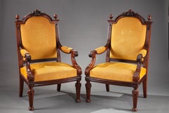 Pair of Armchairs Attributed to H.A. Fourdinois, France, c1870