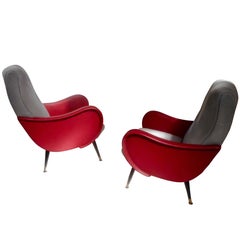Pair of Armchairs in the style of Marco Zanuso, Italy 1950.
