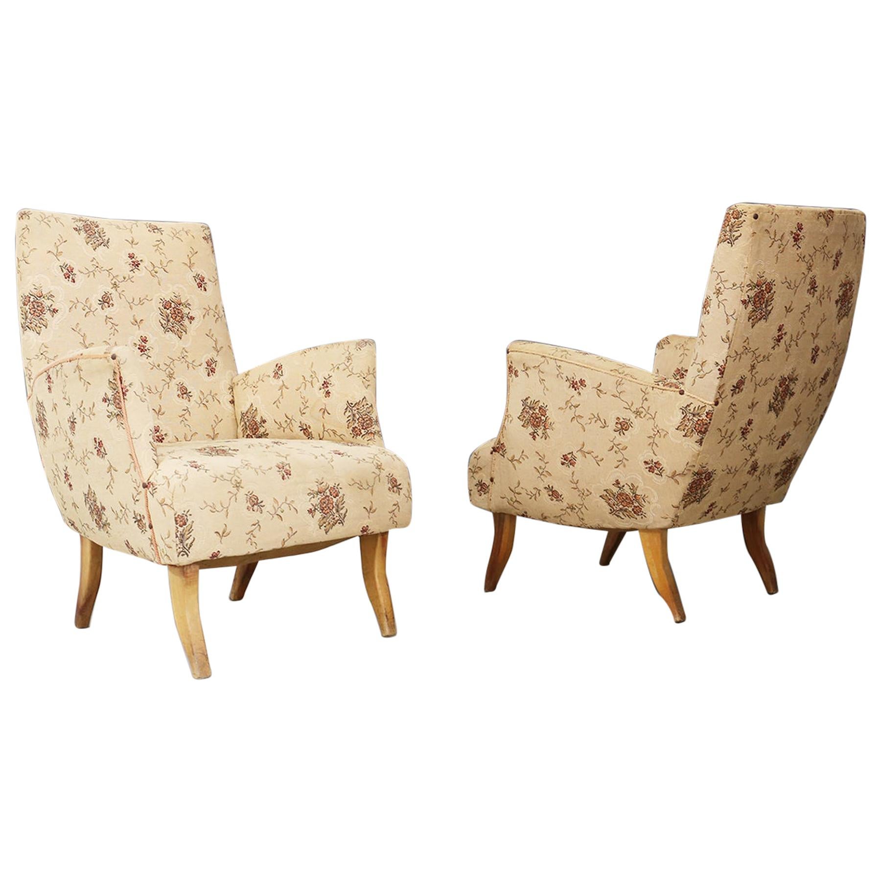 Pair of Armchairs Attributed to Melchiorre Bega, 1950s