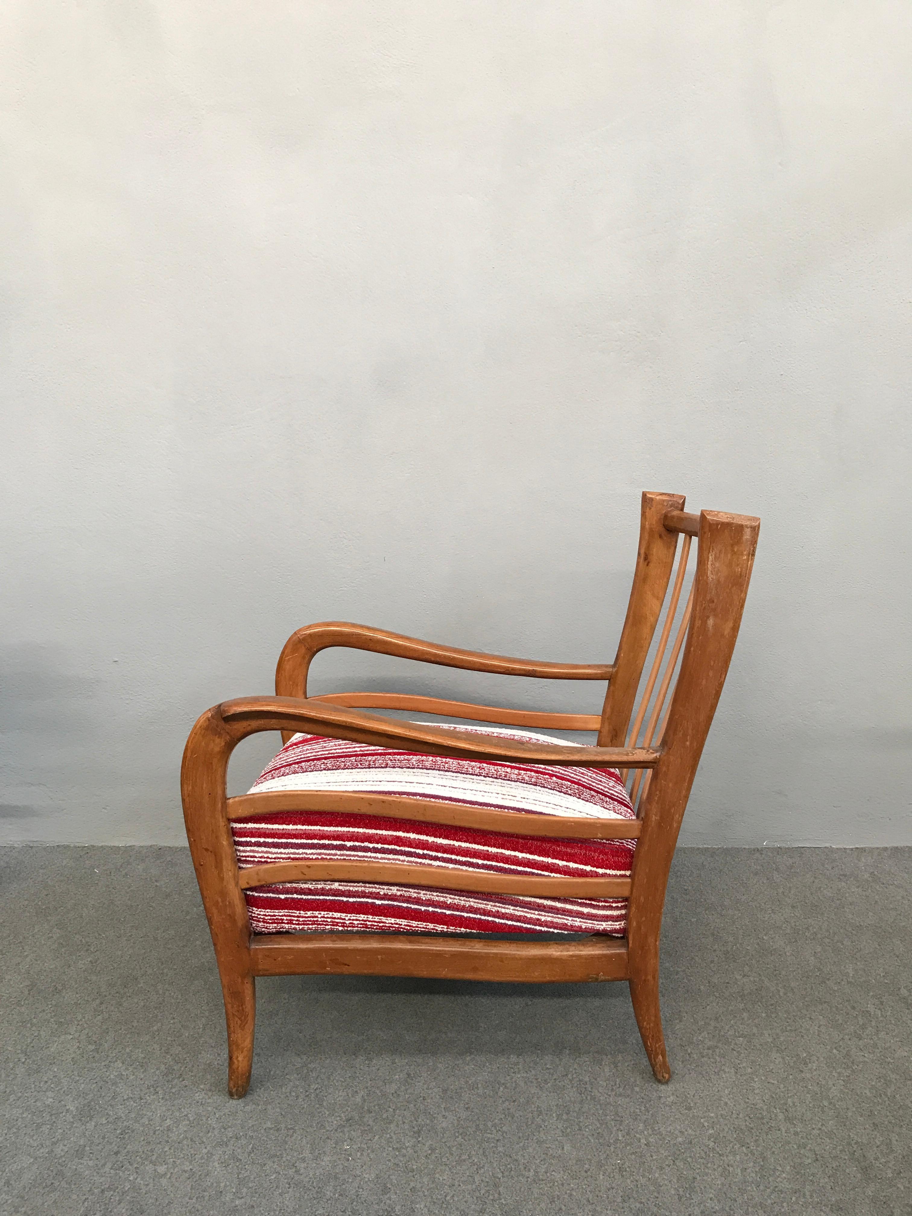 Pair of Armchairs Attributed to Paolo Buffa In Good Condition In Piacenza, Italy