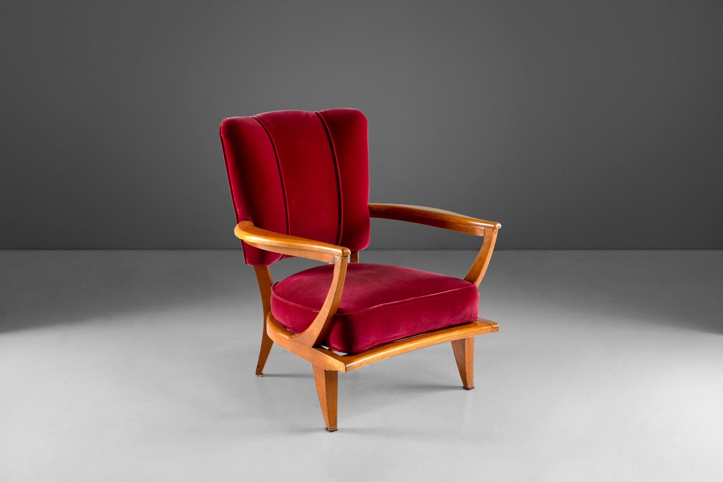 Milieu du XXe siècle Paire de fauteuils attribués à Paolo Buffa, design italien, 1950 en vente