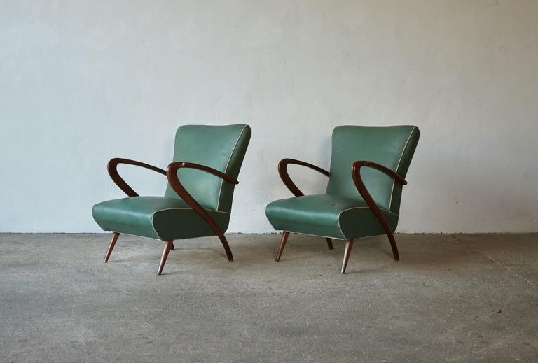 Italian Pair of Armchairs Attributed to Paolo Buffa, Italy, 1950s For Sale