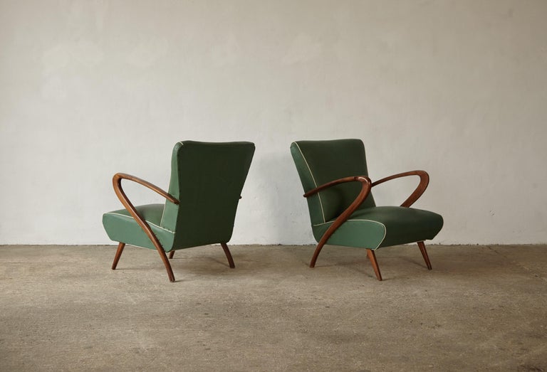 Mid-Century Modern Pair of Armchairs Attributed to Paolo Buffa, Italy, 1950s For Sale