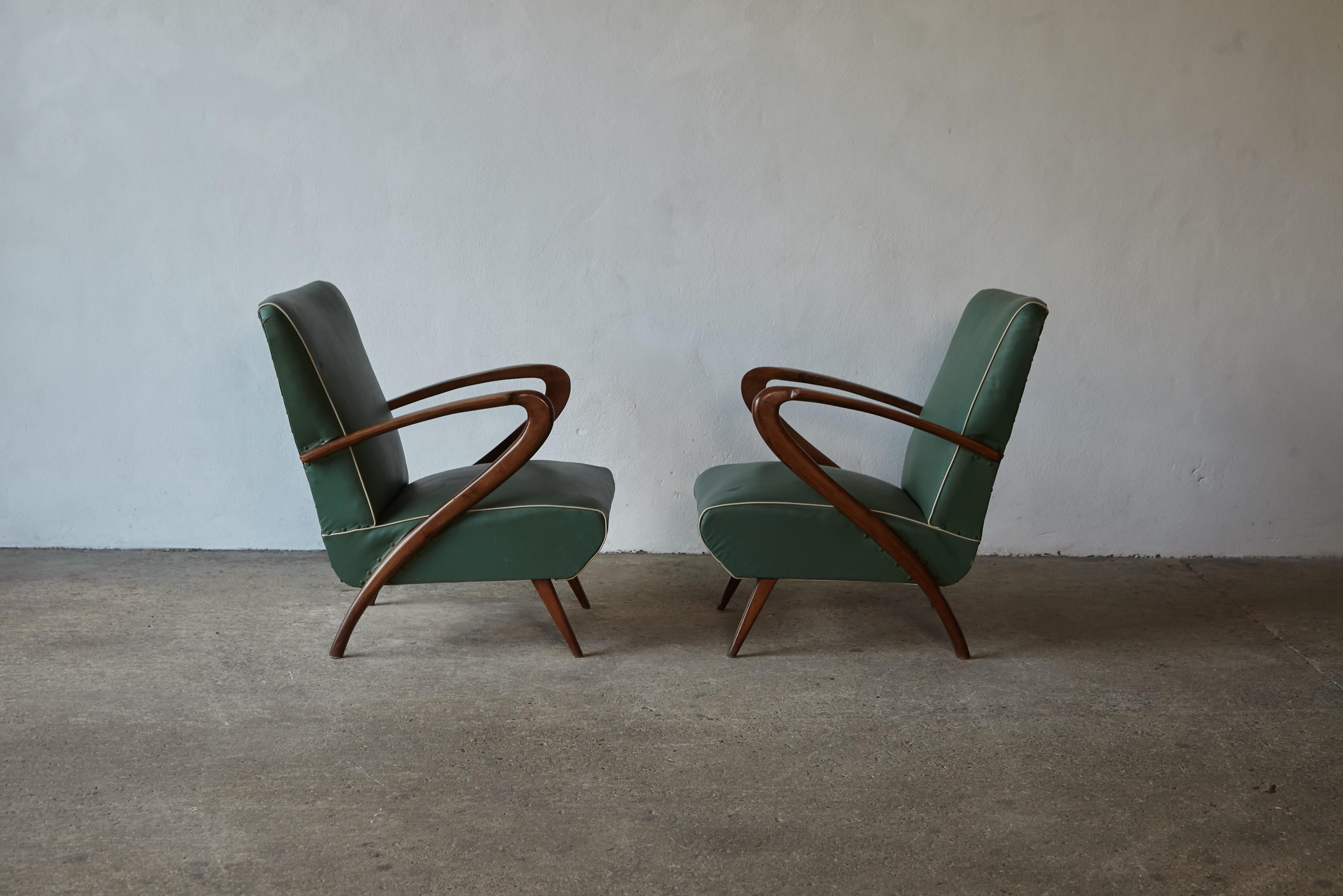 20th Century Pair of Armchairs Attributed to Paolo Buffa, Italy, 1950s