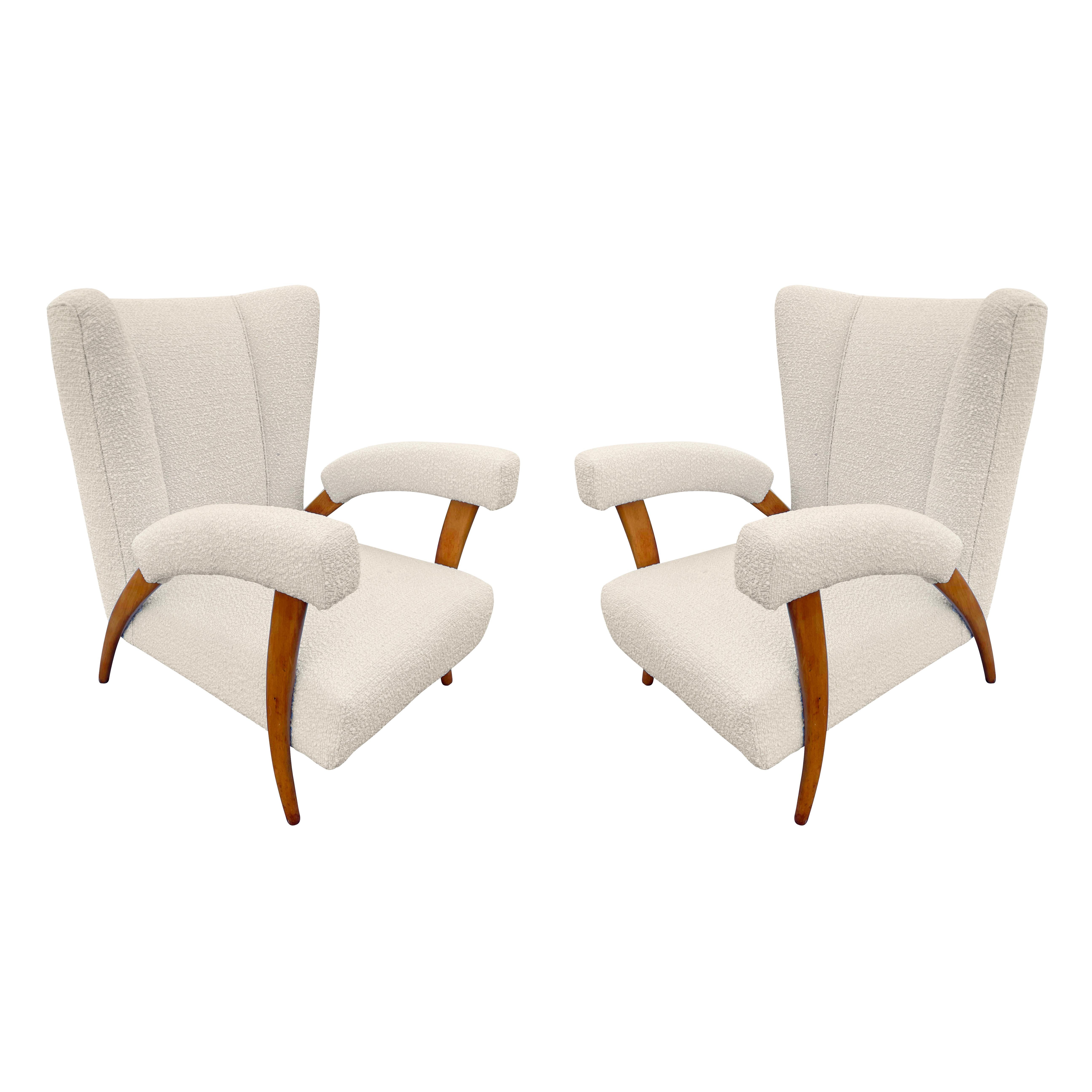 Mid-20th Century Pair of Armchairs attributed to Paolo Buffa, Italy, 1950s For Sale