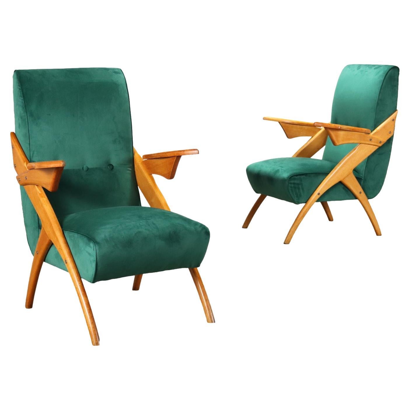 Pair of Armchairs Beech, Argentina, 1950s