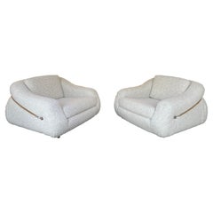 Pair of Armchairs Bouclé Fabric by IFF International, Italy, 1970s