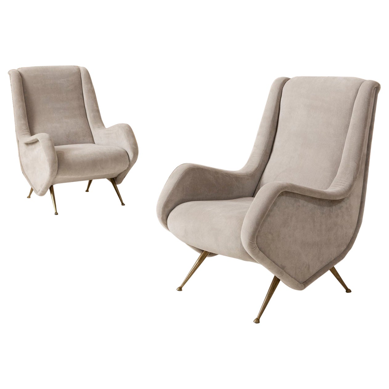 Pareja de sillones de Aldo Morbelli para ISA Bergamo, Italia 1950 en venta