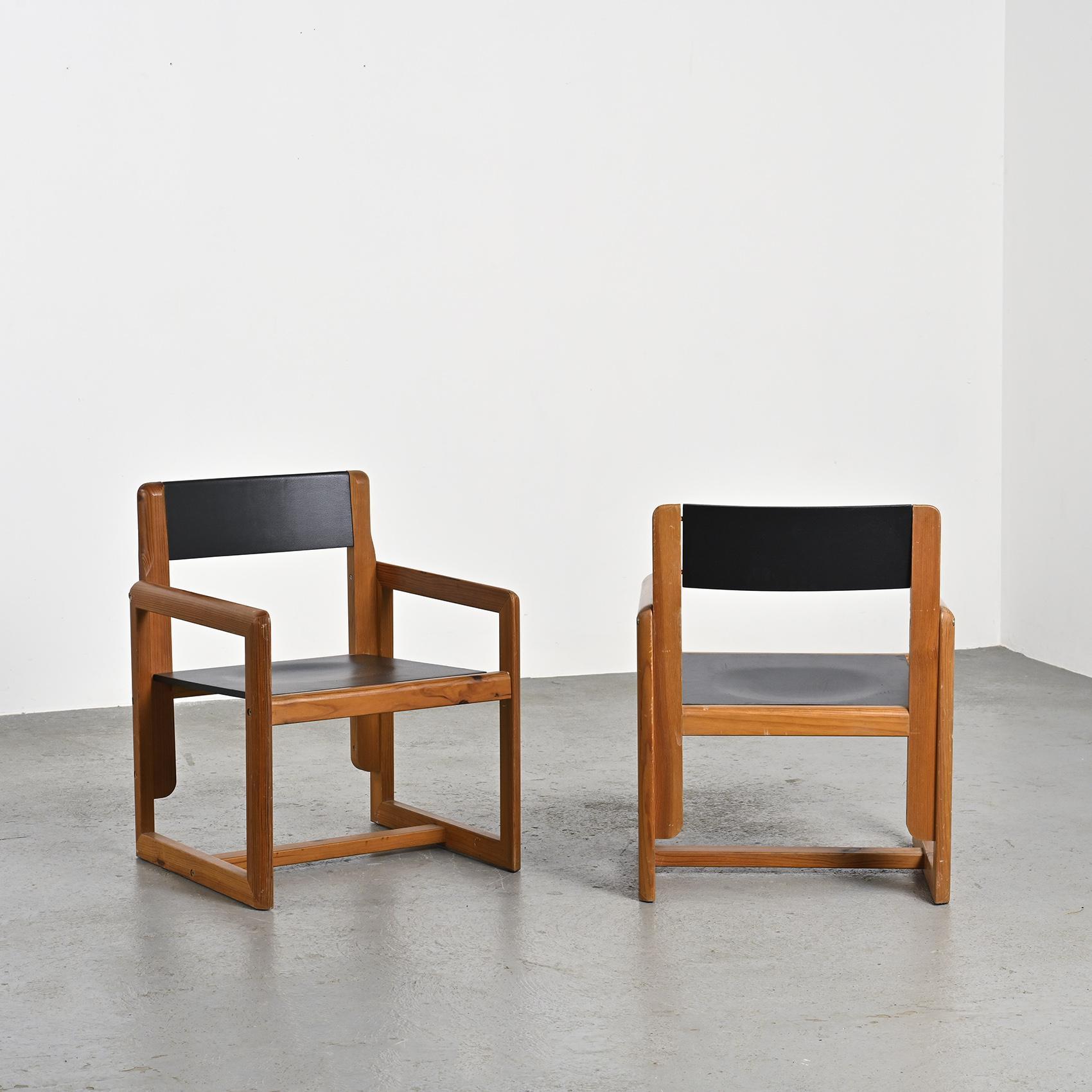 Wood Pair of Armchairs by André Sornay, France 1960s