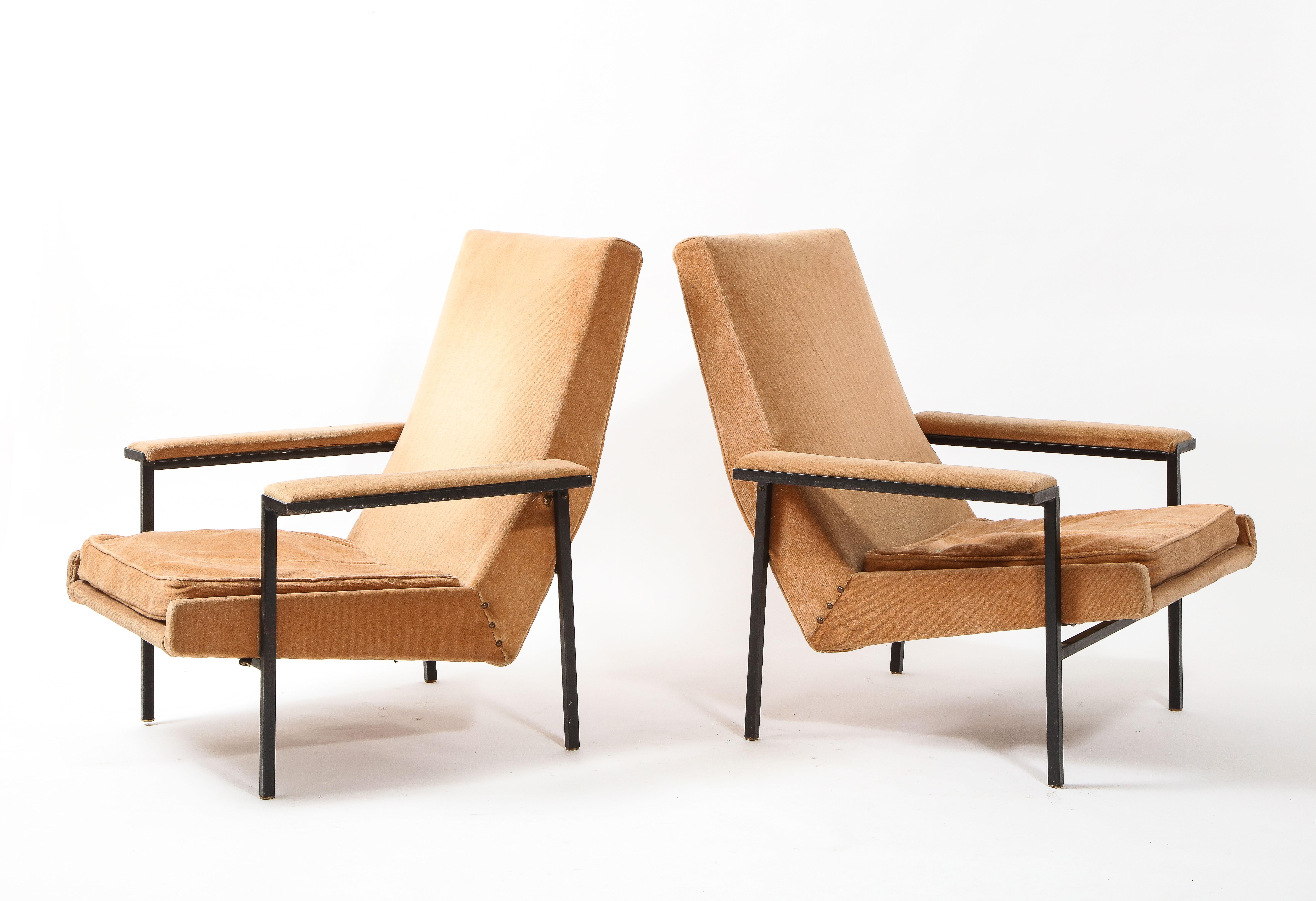 A.R.P Guariche, Motte, Mortier Pair of Armchairs, France 1955 In Good Condition For Sale In New York, NY