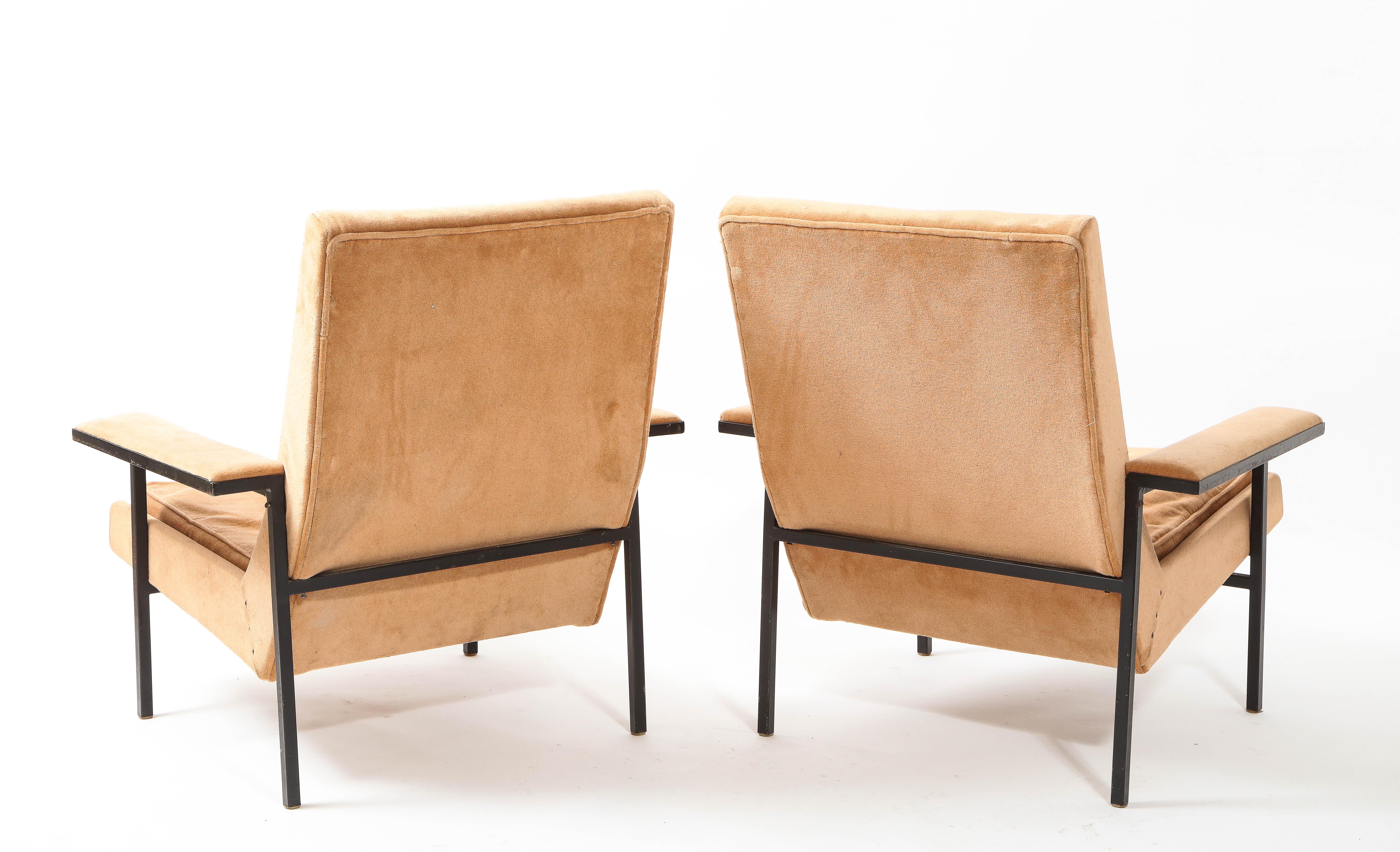 A.R.P Guariche, Motte, Mortier Pair of Armchairs, France 1955 For Sale 1