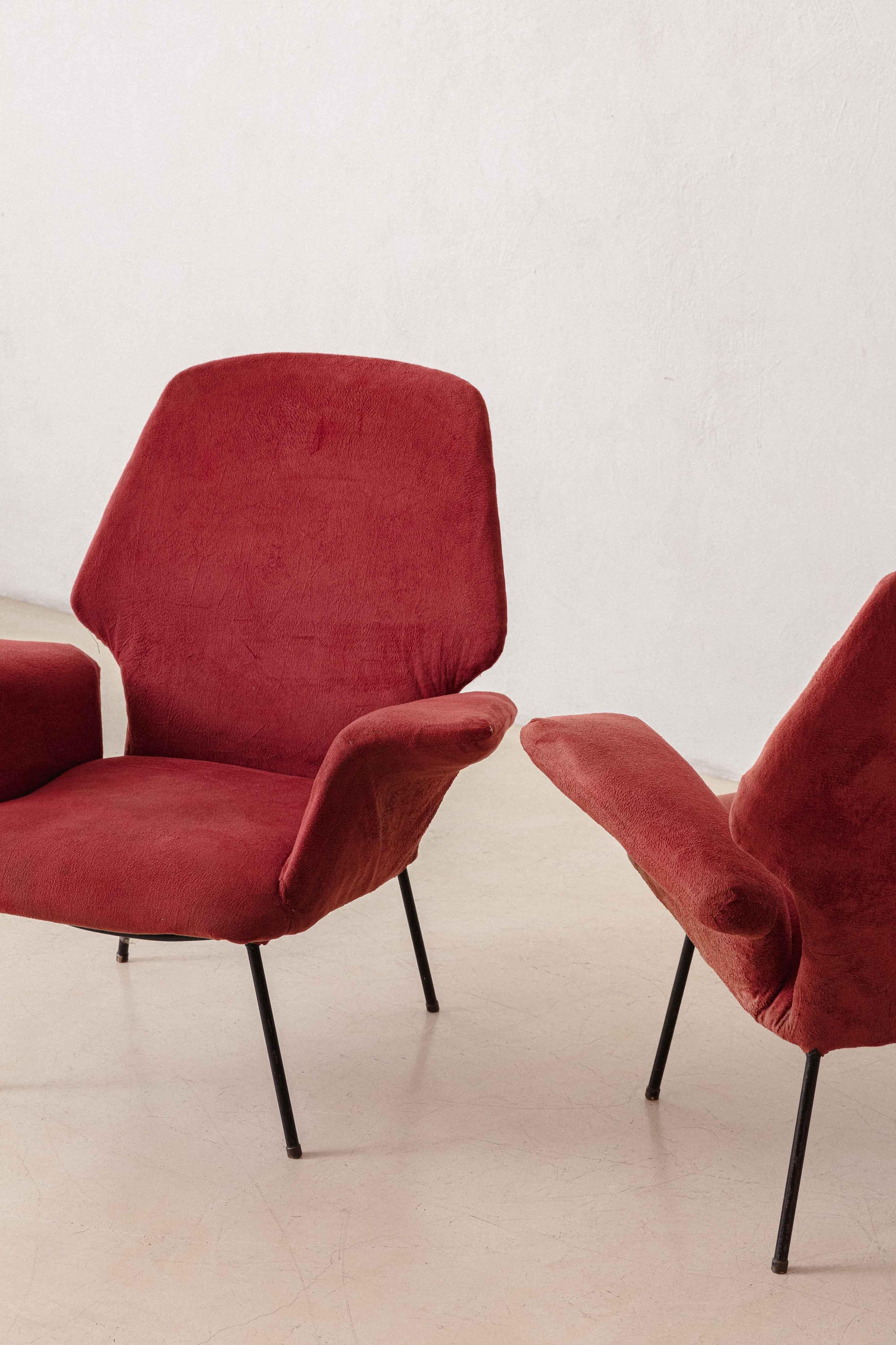 Mid-20th Century Pair of Armchairs by Carlo Hauner and Martin Eisler, Brazilian Midcentury, 1955 For Sale