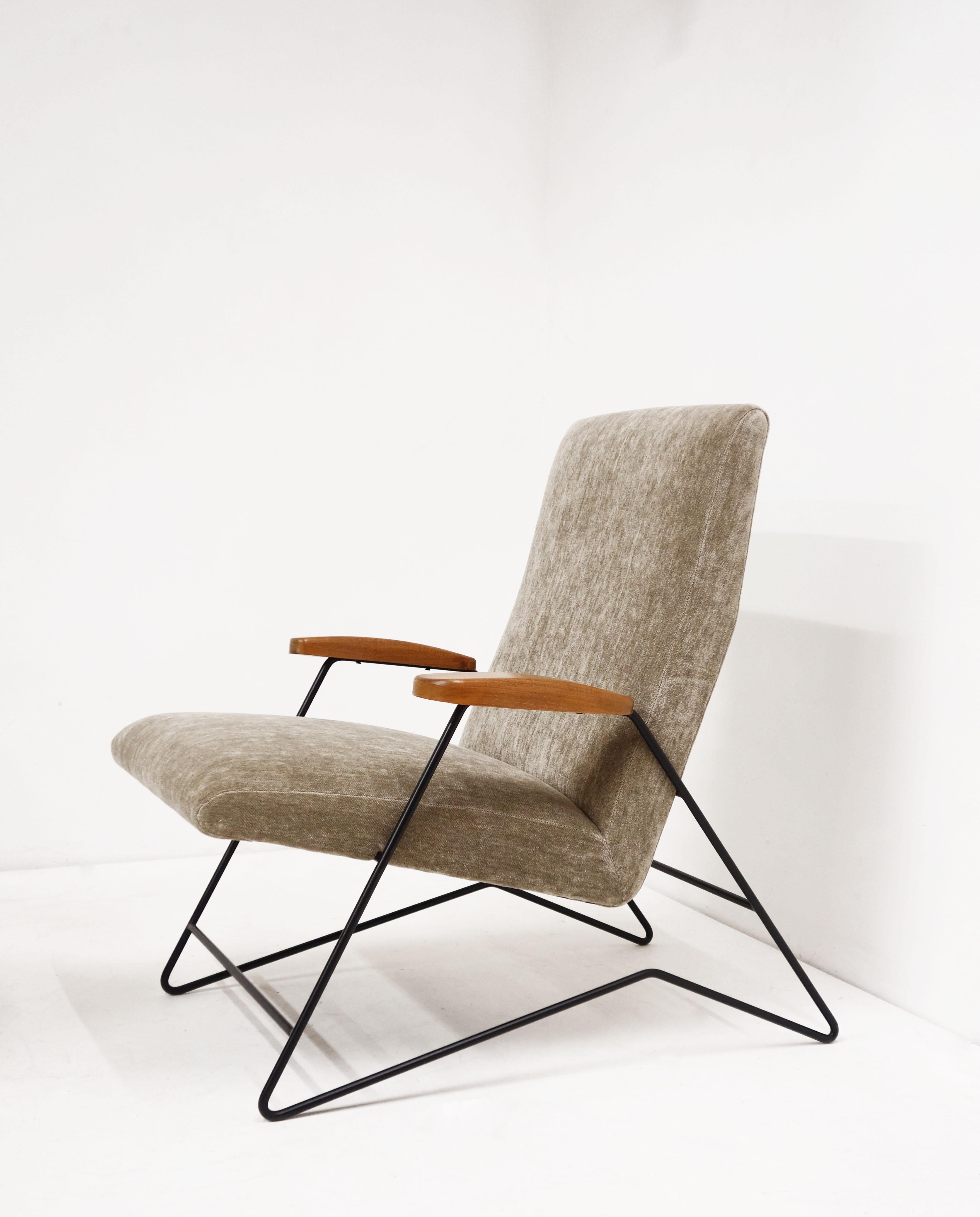 Blackened Pair of Armchairs by Carlo Hauner and Martin Eisler, Forma Edition, circa 1955