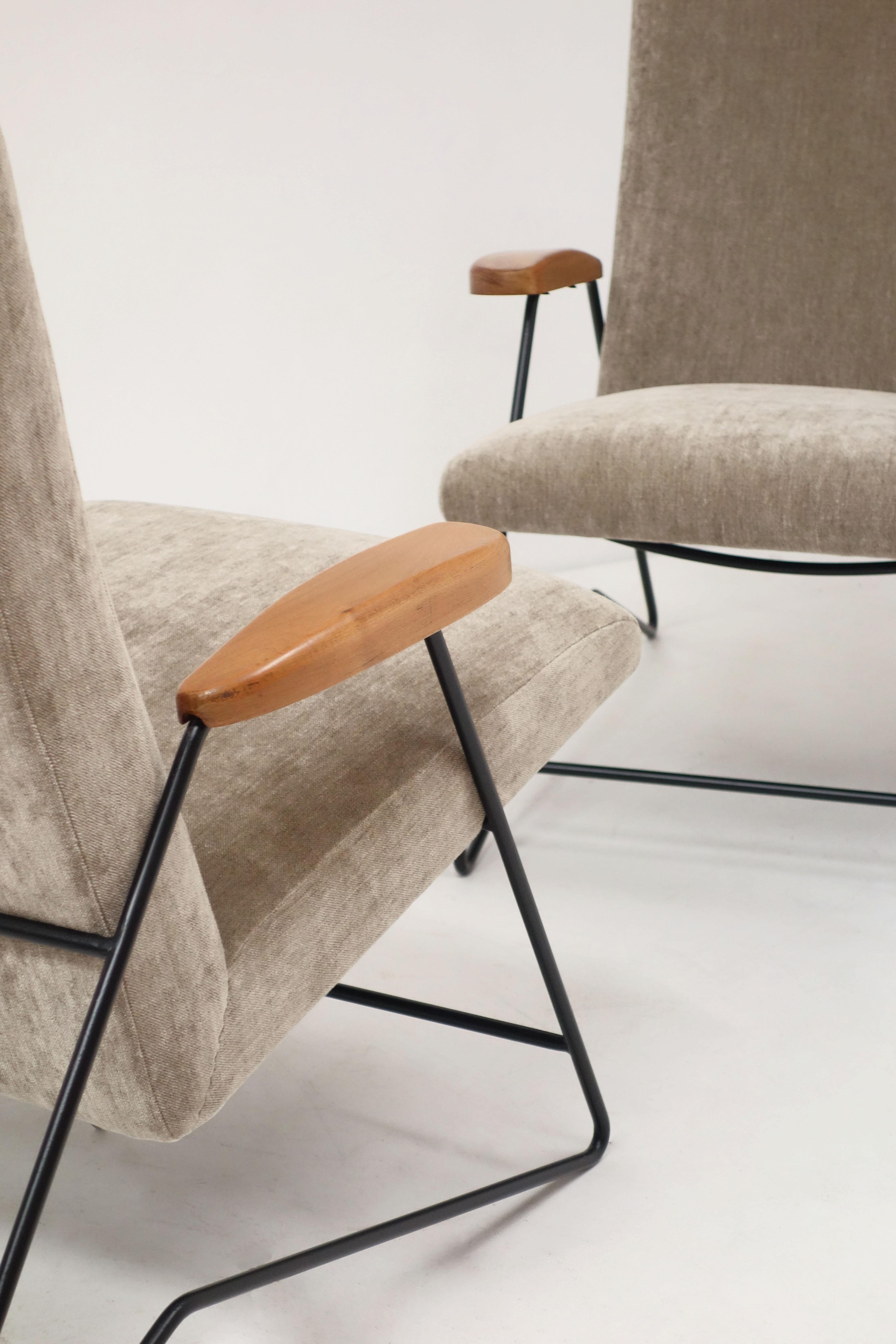 Mid-20th Century Pair of Armchairs by Carlo Hauner and Martin Eisler, Forma Edition, circa 1955