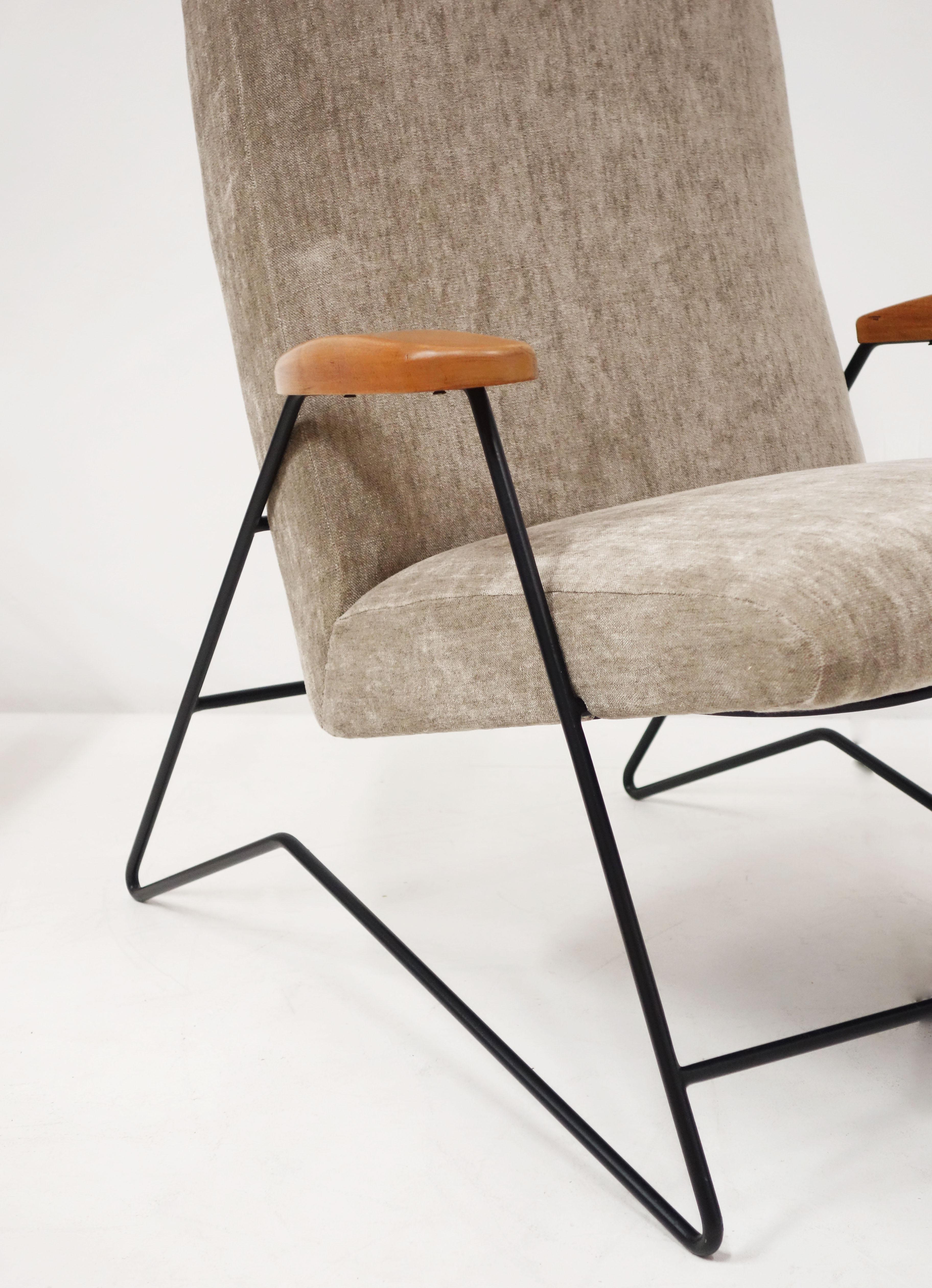 Metal Pair of Armchairs by Carlo Hauner and Martin Eisler, Forma Edition, circa 1955