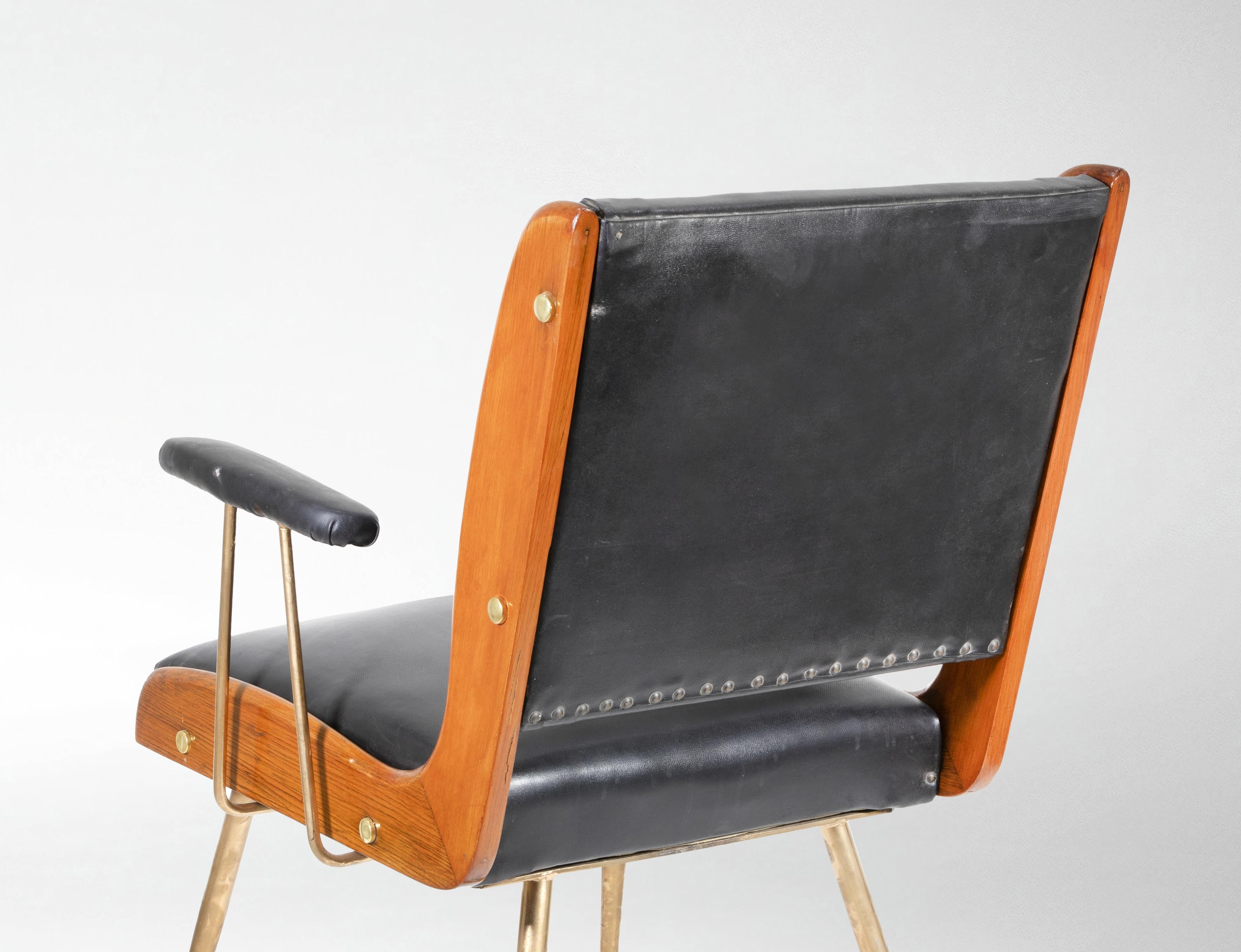 Pair of Armchairs by Carlo Ratti, 1960s For Sale 1