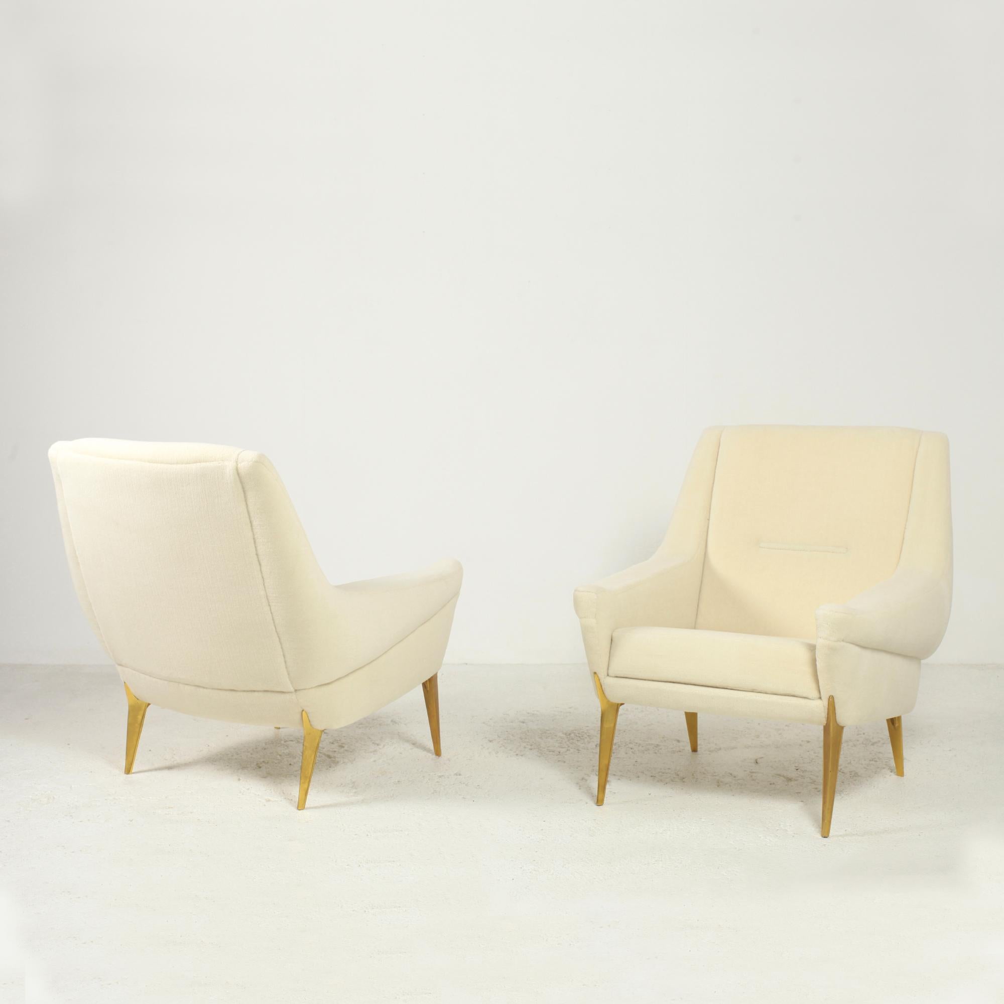 Pair of Armchairs by Charles Ramos for Castellaneta France 1950's For Sale 3