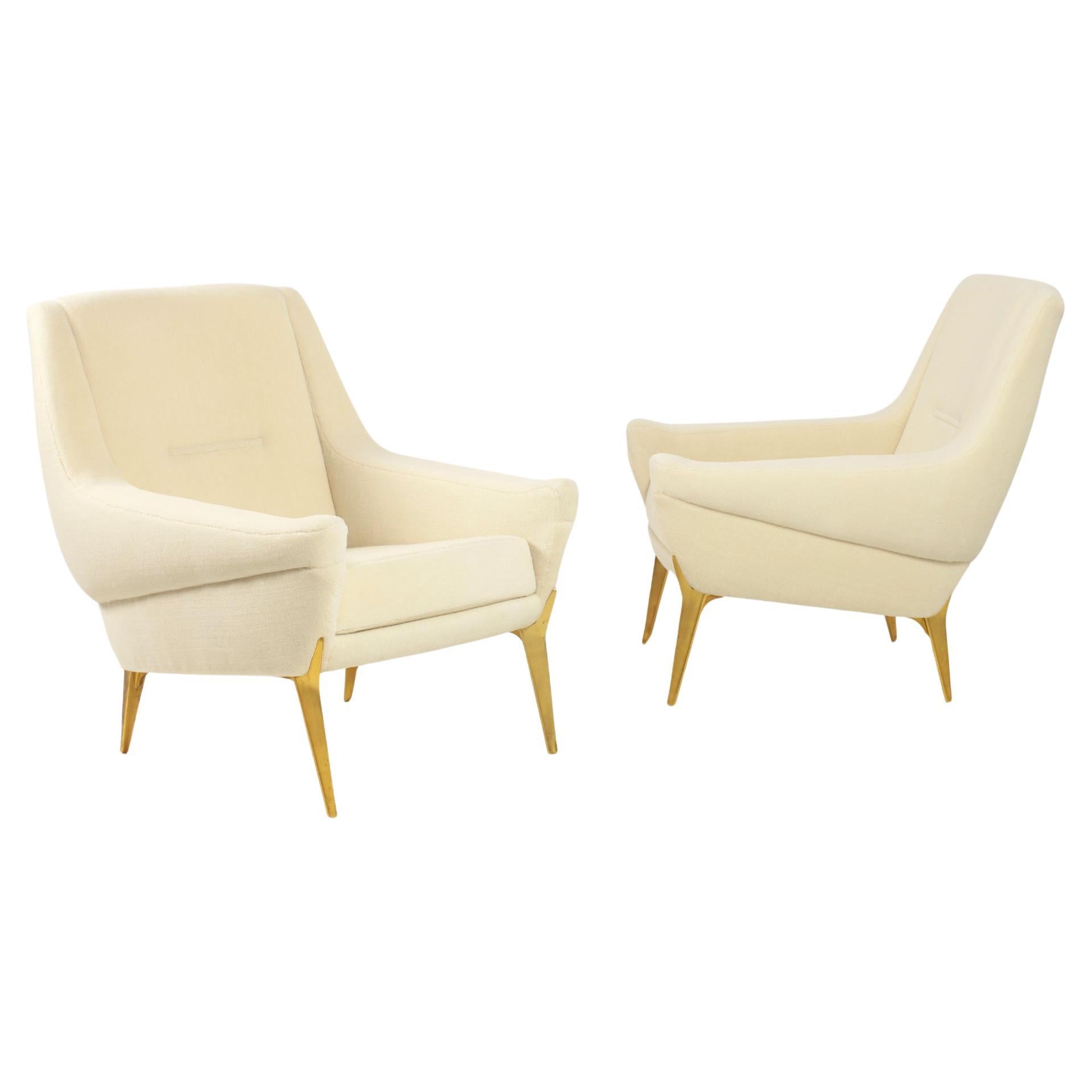 Pair of Armchairs by Charles Ramos for Castellaneta France 1950's