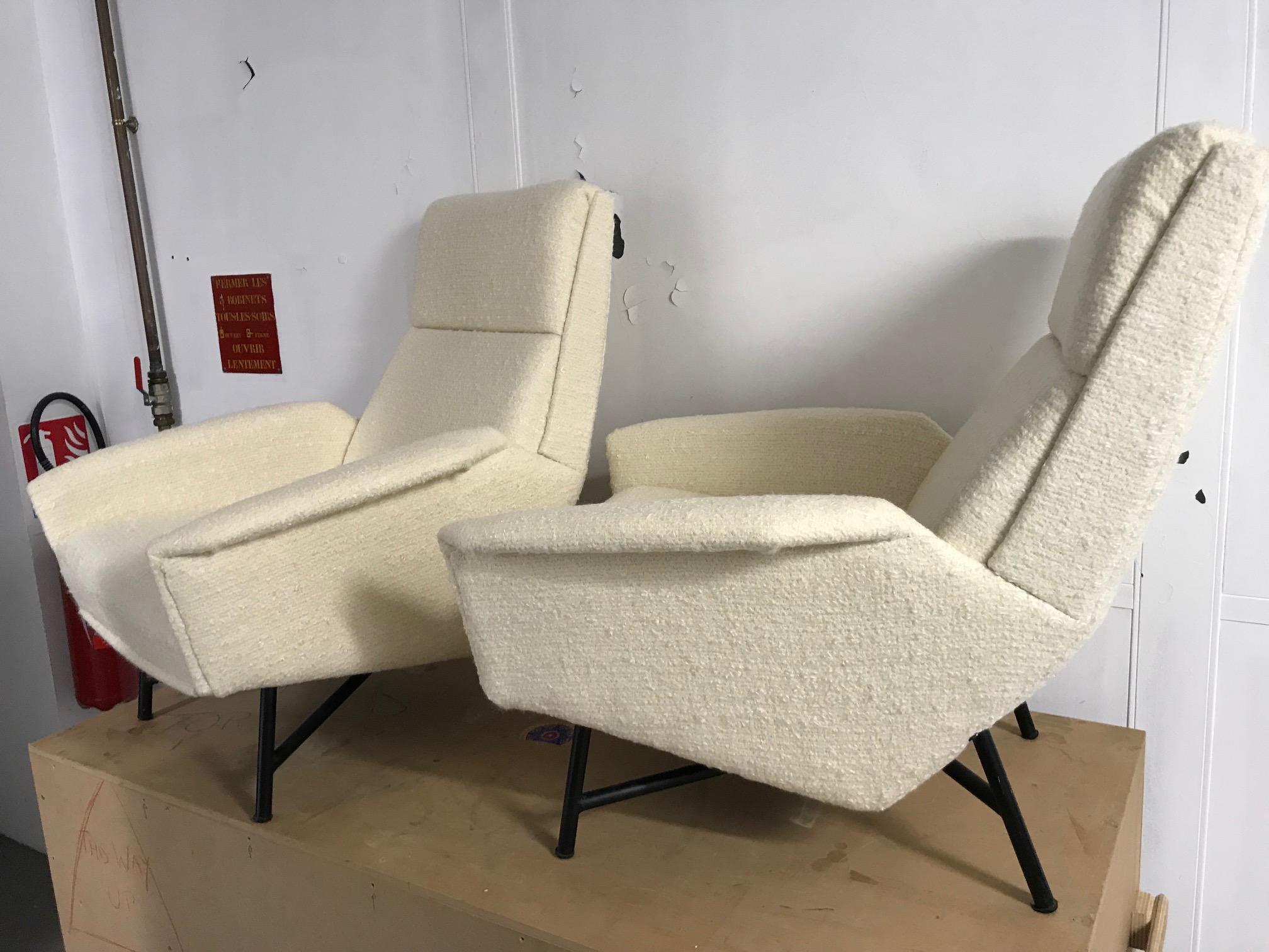 French Pair of Armchairs by Claude Delor For Sale