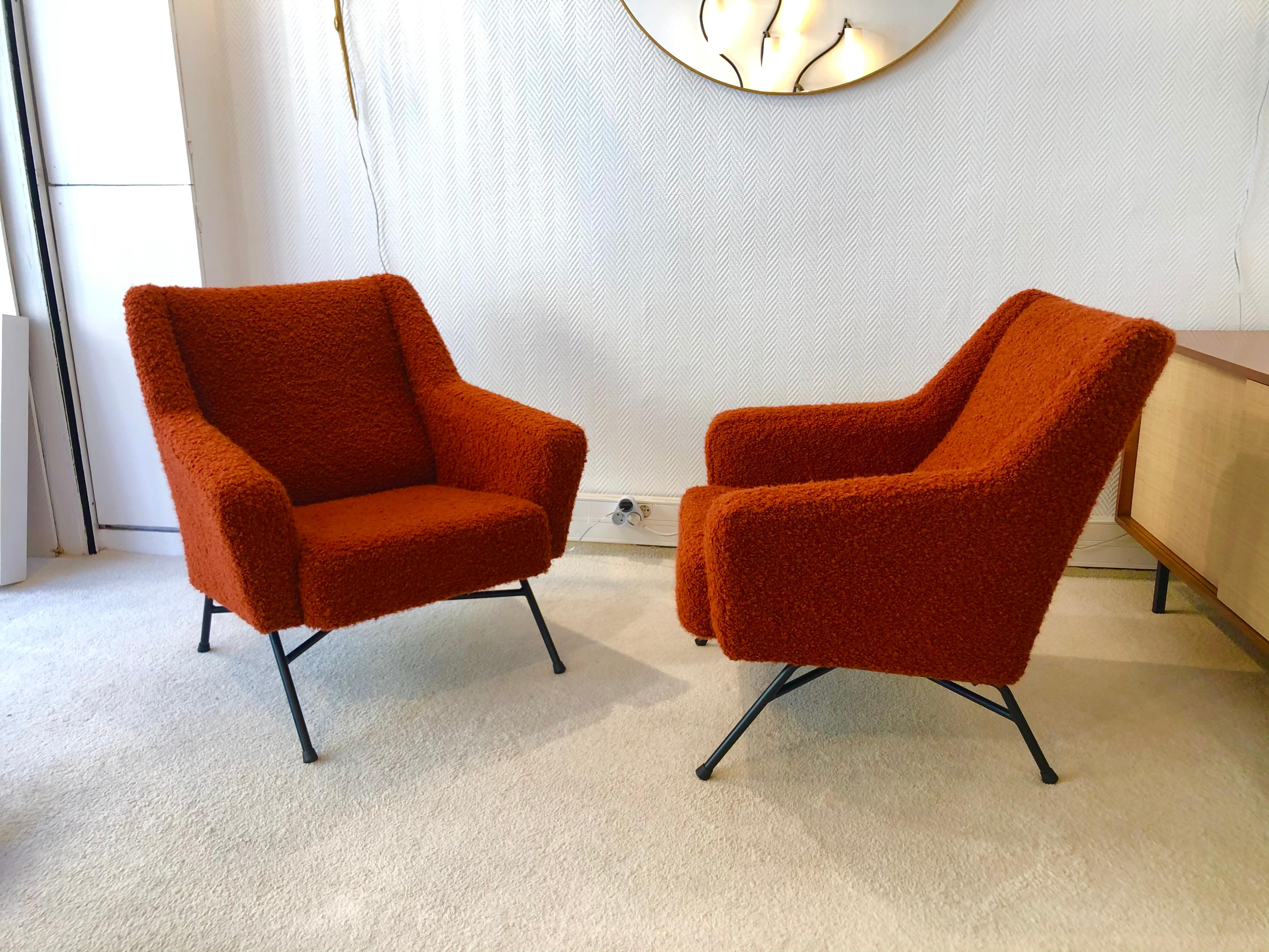 Pair of Armchairs by Dangles et Defrance 1950 5