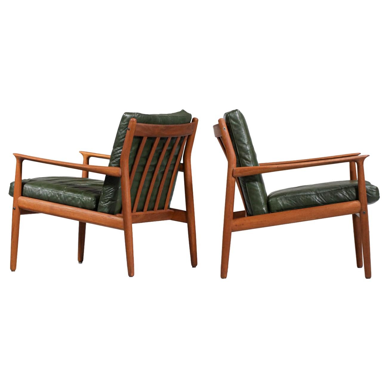 Pair of Armchairs by Danish Designer Eriksen Svend Age Scandinavian Design For Sale