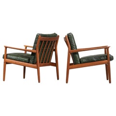 Retro Pair of Armchairs by Danish Designer Eriksen Svend Age Scandinavian Design