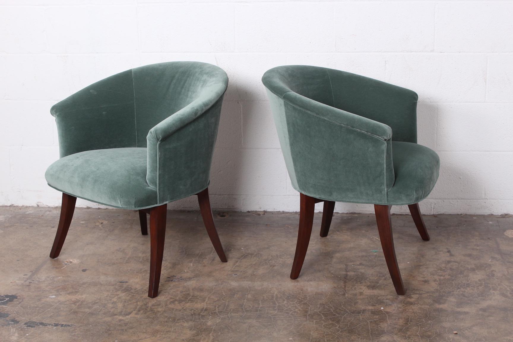 A pair of armchairs designed by Edward Wormley for Dunbar.