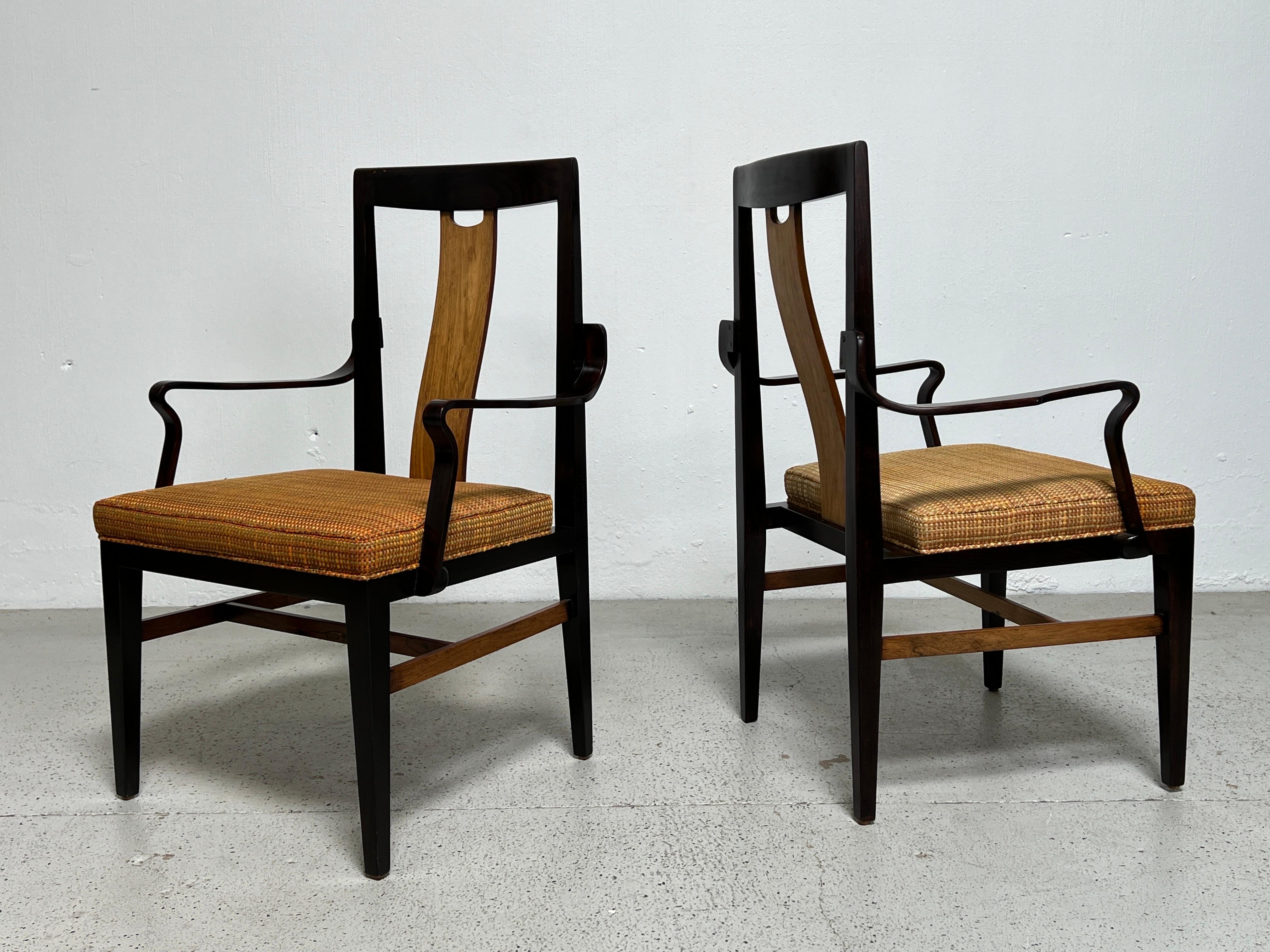 Ash Pair of Armchairs by Edward Wormley for Dunbar For Sale