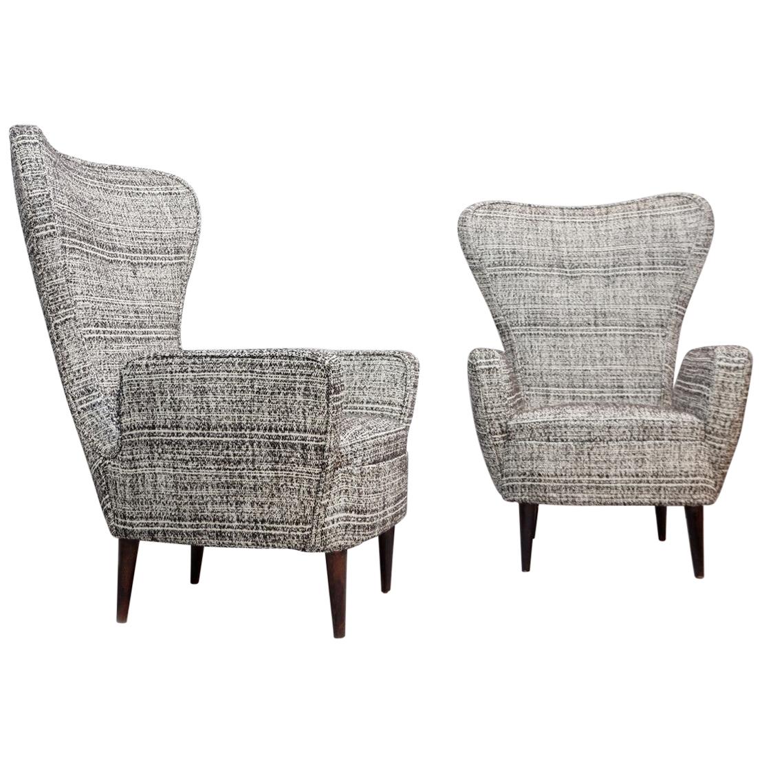 Pair of Armchairs by Emilio Sala and Giorgio Madini, New Upholstery