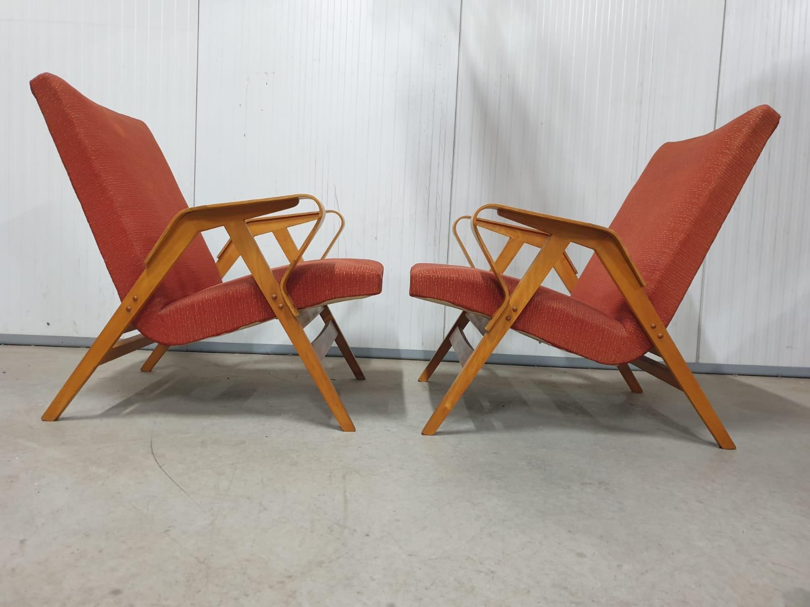 Upholstery Pair of armchairs by František Jirák for TATRA nabytok, 1970´s, Czechoslovakia For Sale