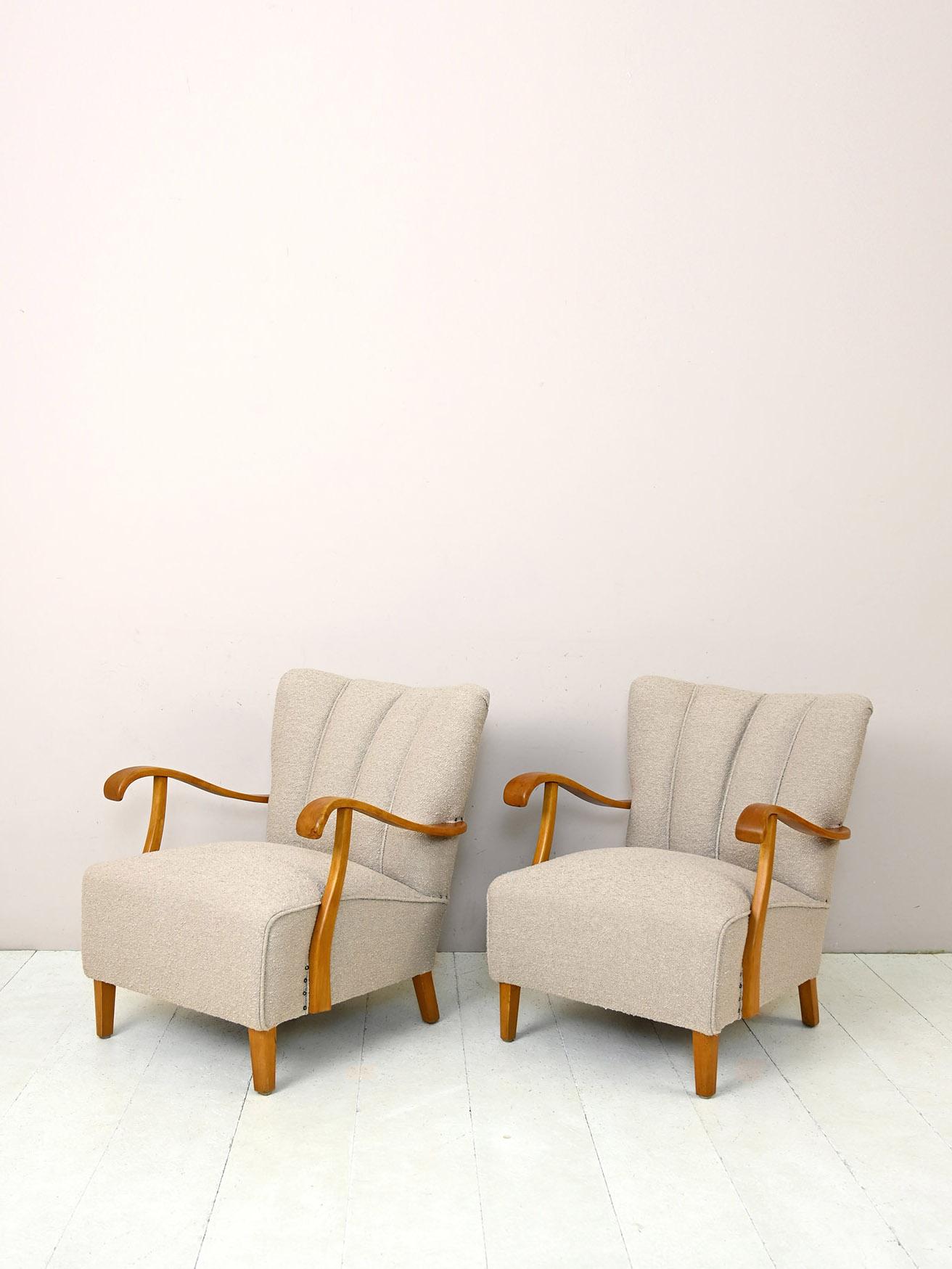 Pair of armchairs by Fritz Hansen 1940s In Good Condition In Brescia, IT