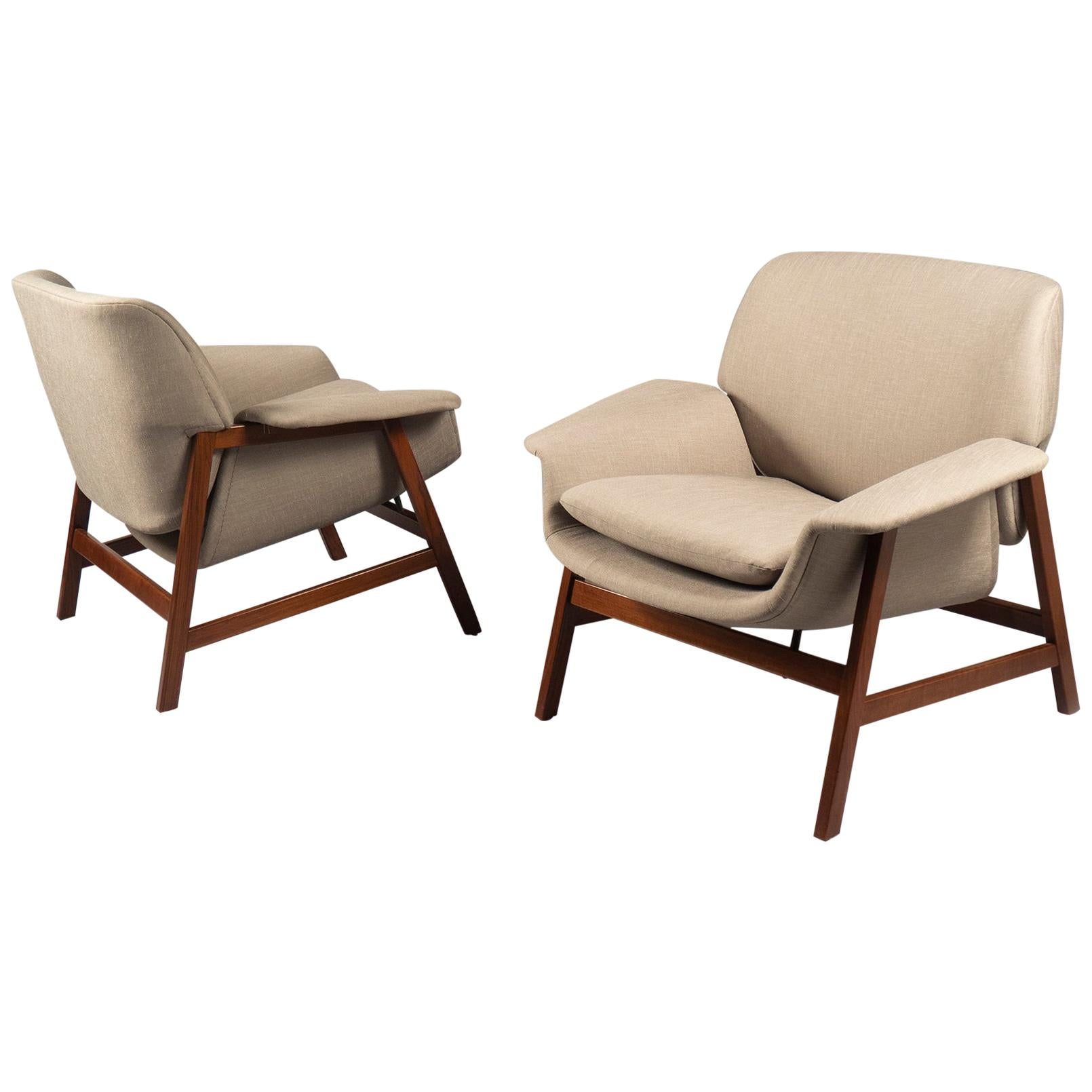 Pair of Armchairs by Gianfranco Frattini, Italy, 1960s