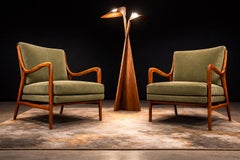 Pair of Armchairs by Giuseppe Scapinelli in Caviúna Wood & Mohair, Brazil, 1950s