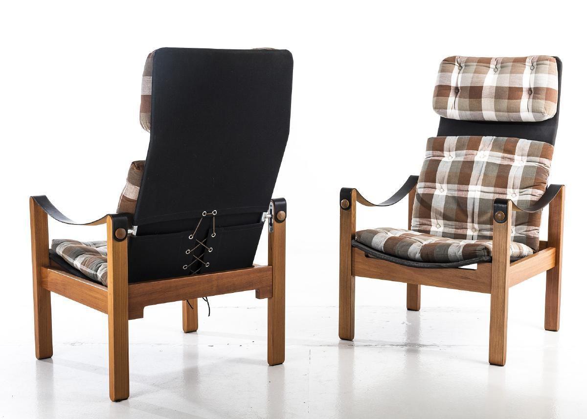 Mid Century Designer Pair of Armchairs by Hans Ehrlin for Nordiska Kompaniet In Good Condition In Memphis, TN
