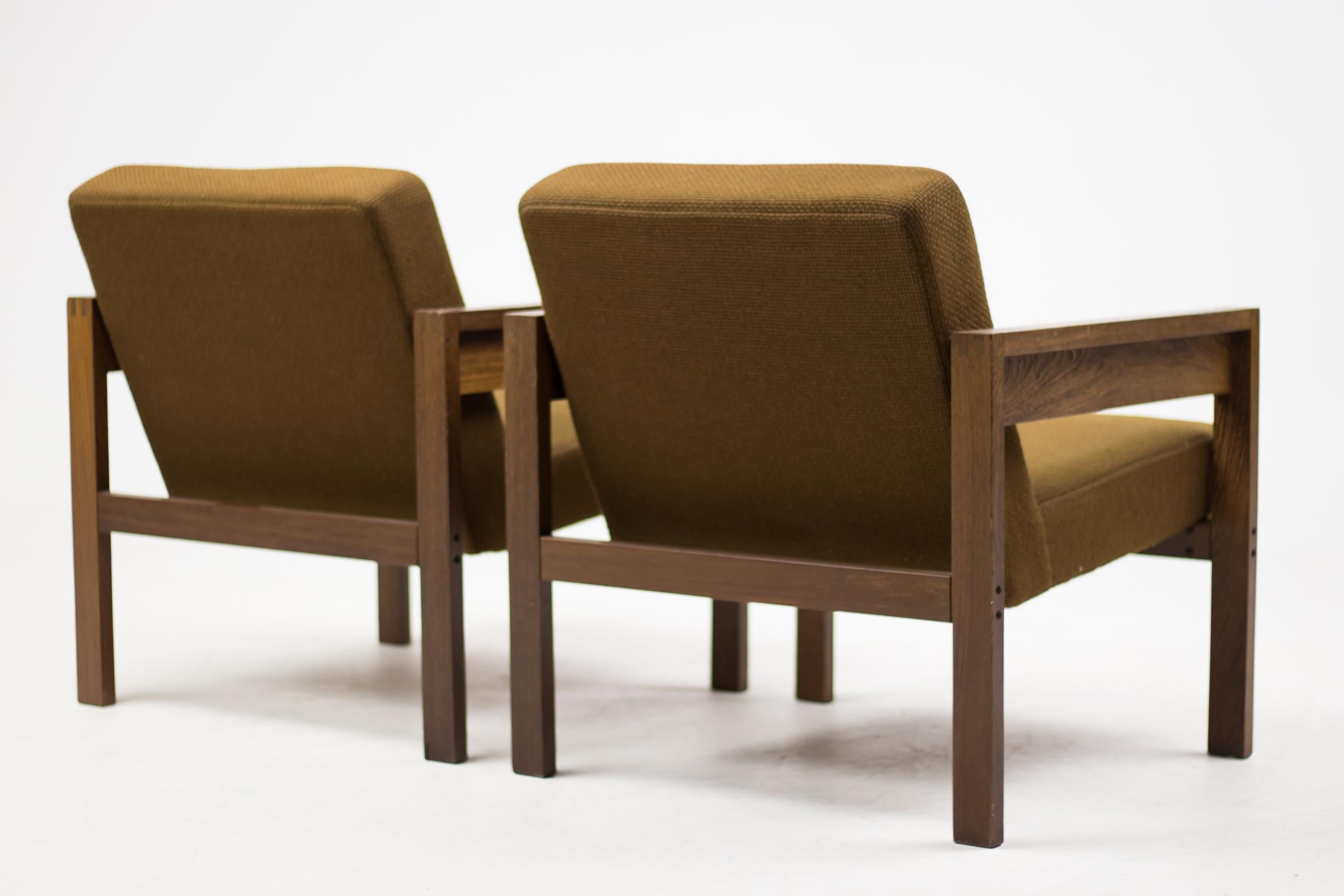 Wool Pair of Armchairs by Hein Stolle