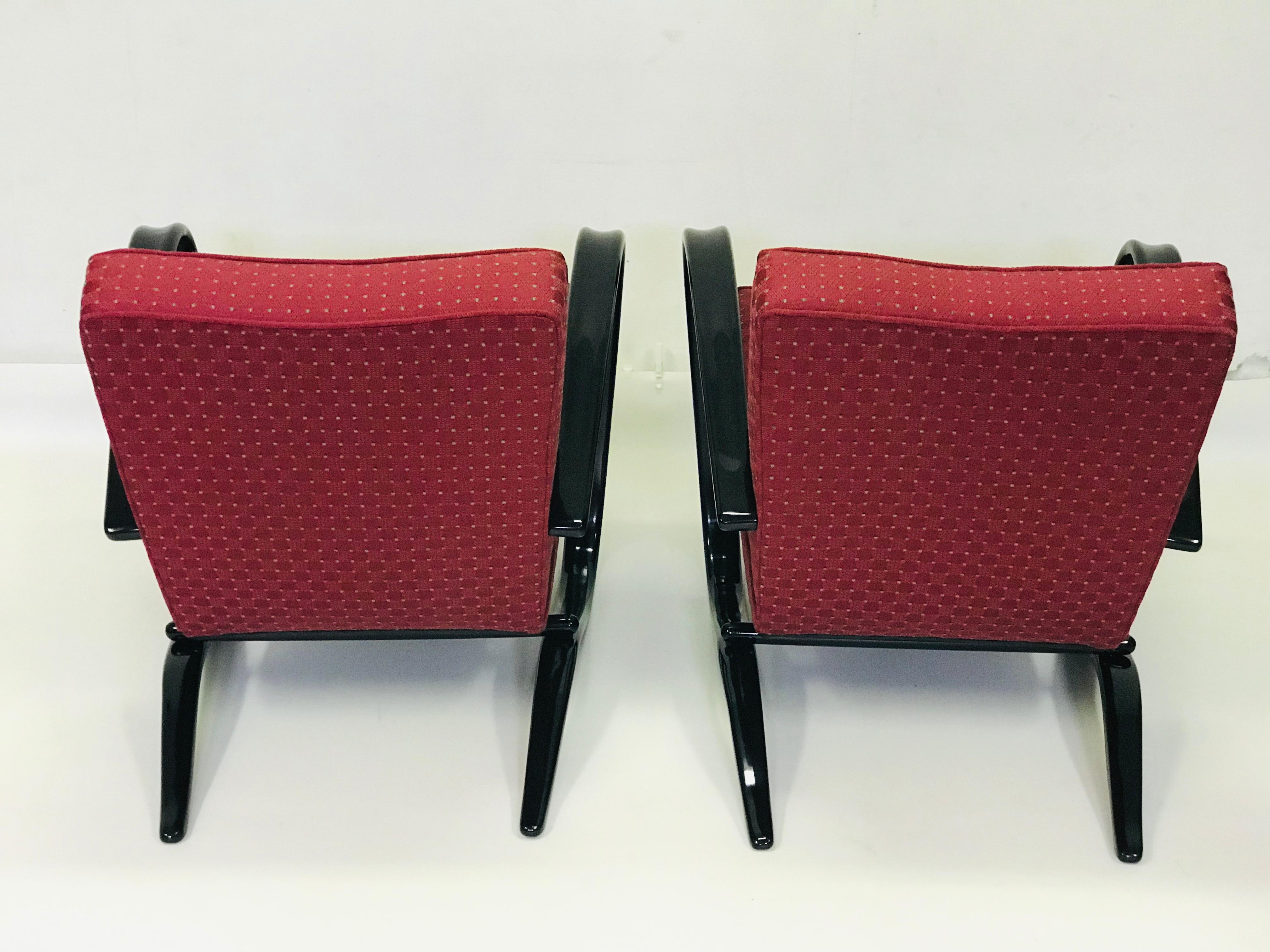 Lacquered Pair of Armchairs by J. Halabala 1930, Model H-269 For Sale