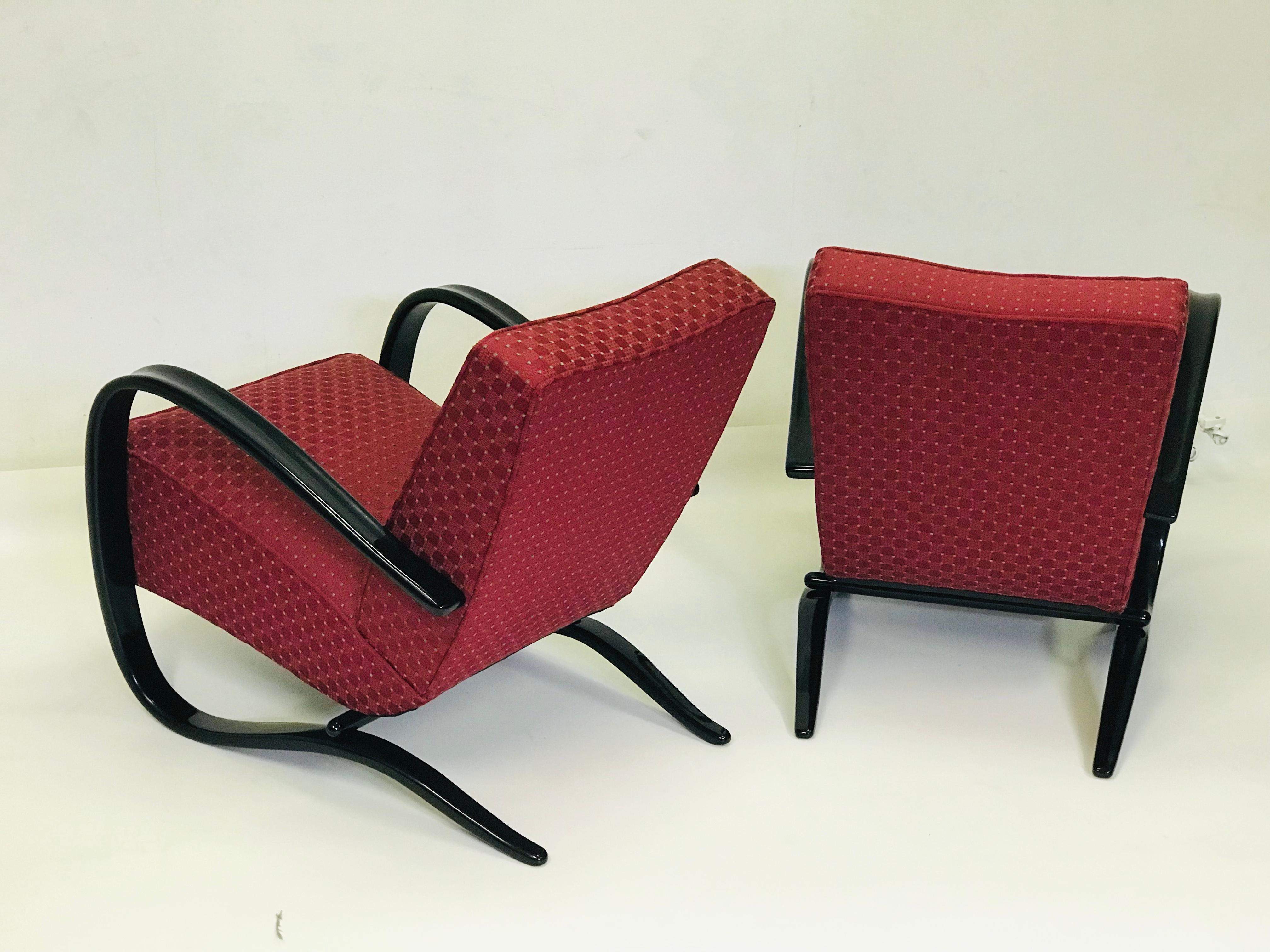 Pair of Armchairs by J. Halabala 1930, Model H-269 For Sale 1