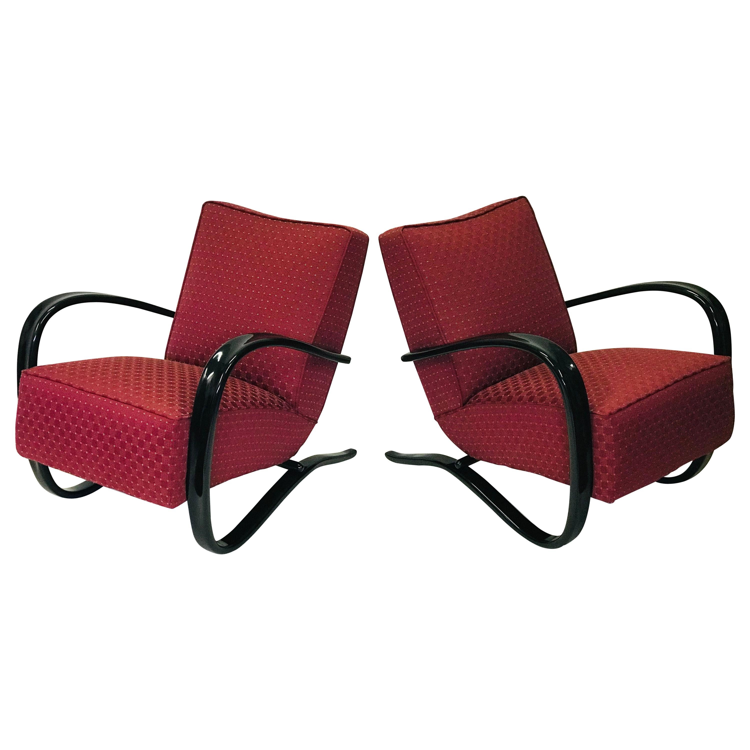 Pair of Armchairs by J. Halabala 1930, Model H-269 For Sale